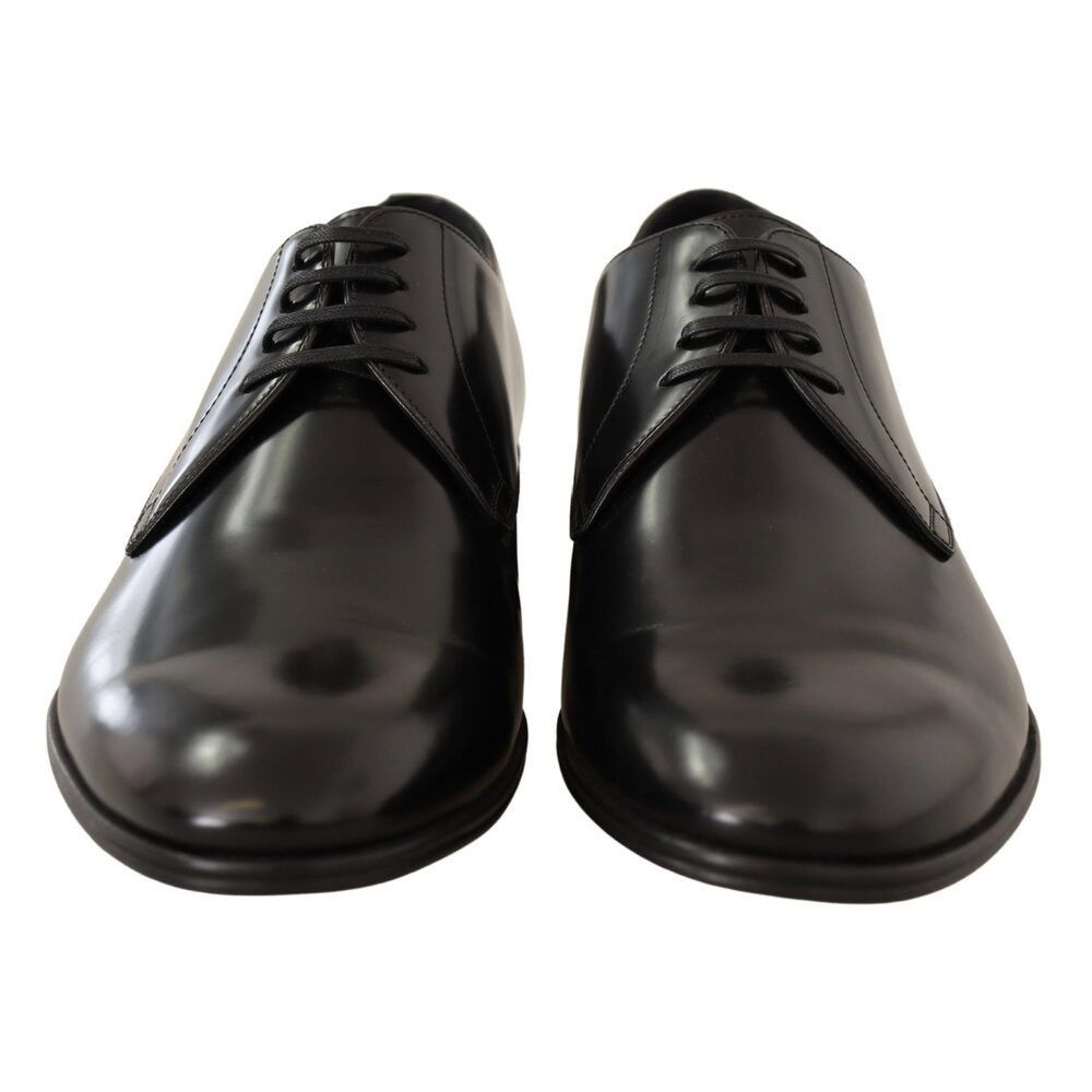 Dolce & Gabbana Dolce & Gabbana Elegant Black Leather Derby Shoes Size US 6 / EU 39 - 7 Thumbnail