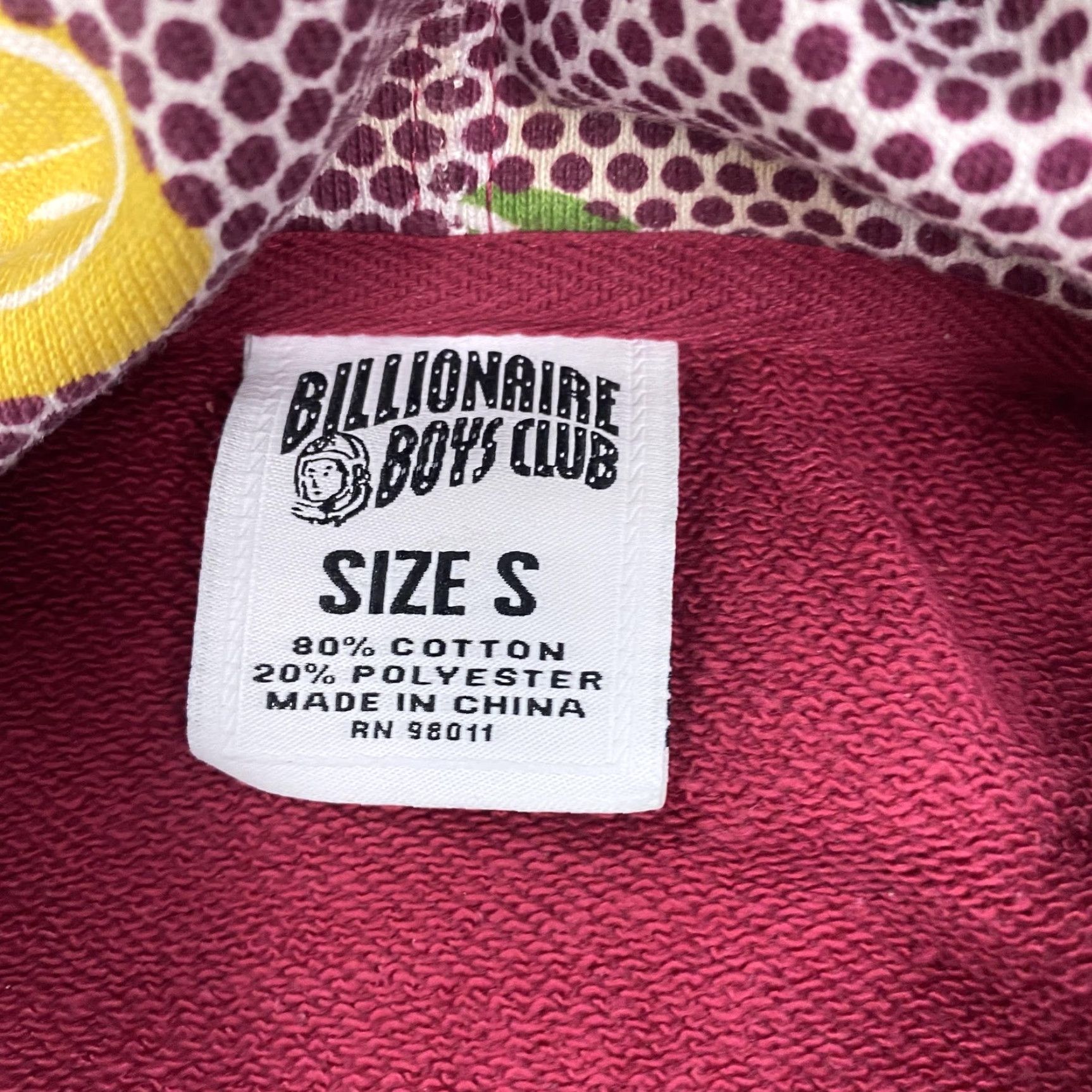 Billionaire Boys Club Billionaire Boys Club Hoodie Mens Small Burgundy Pullover Graphic Print Astronaut Space Logo Knit Pockets Hooded Size US S / EU 44-46 / 1 - 6 Thumbnail