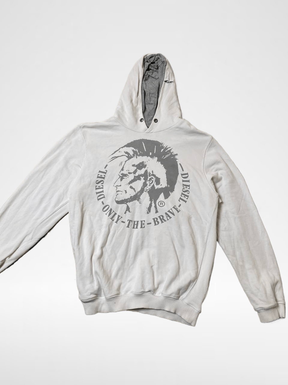 Streetwear Big Print White Hoodie DIESEL Y2K