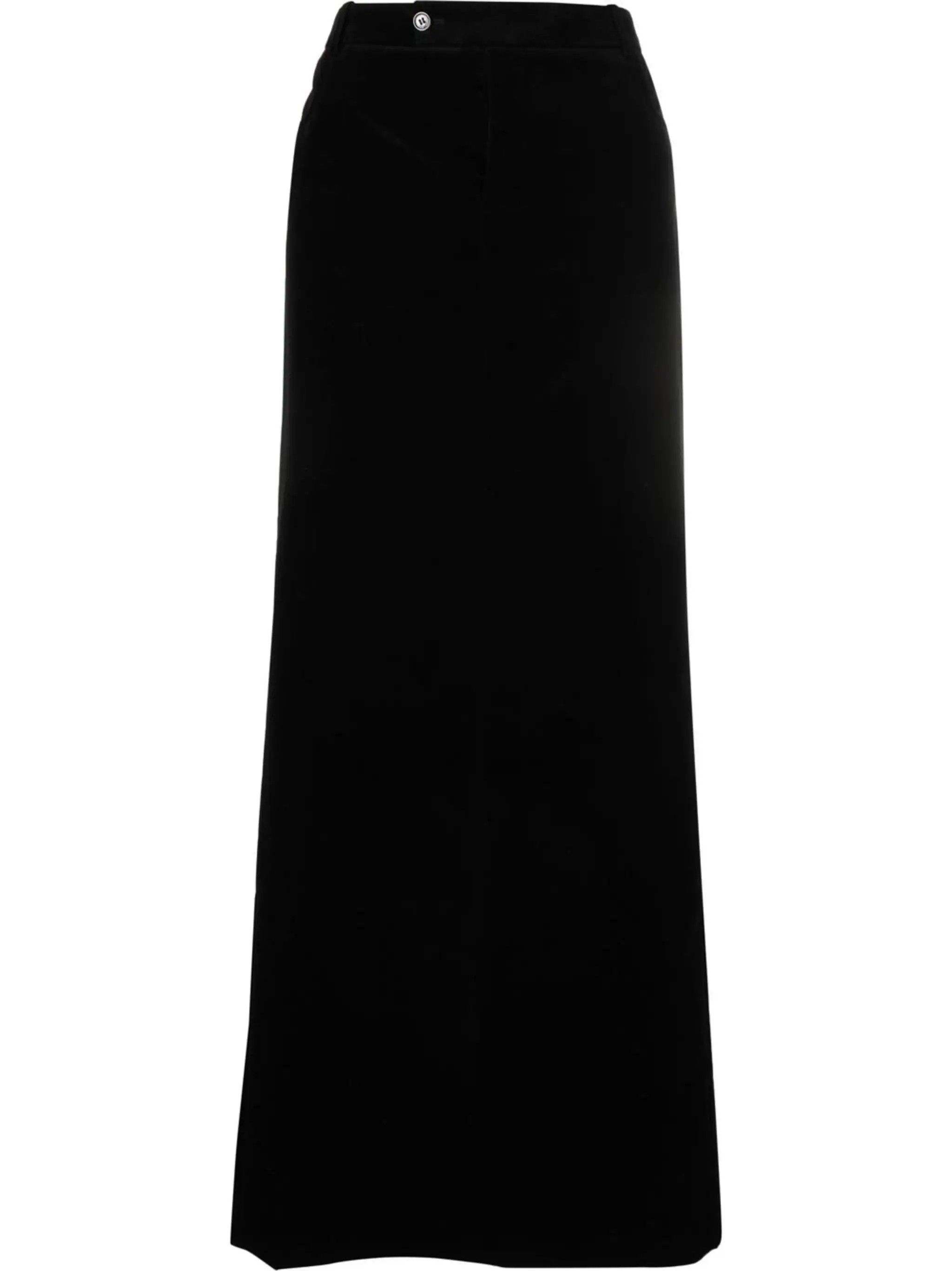 image of Saint Laurent Paris Oc11Z10524 Long Skirt In Velvet In Black, Women's (Size 34)