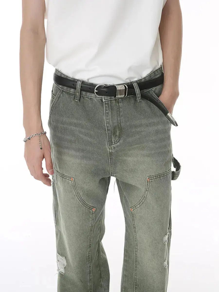 Japanese Brand Retro loose ripped patchwork jeans Size US 32 / EU 48 - 2 Thumbnail