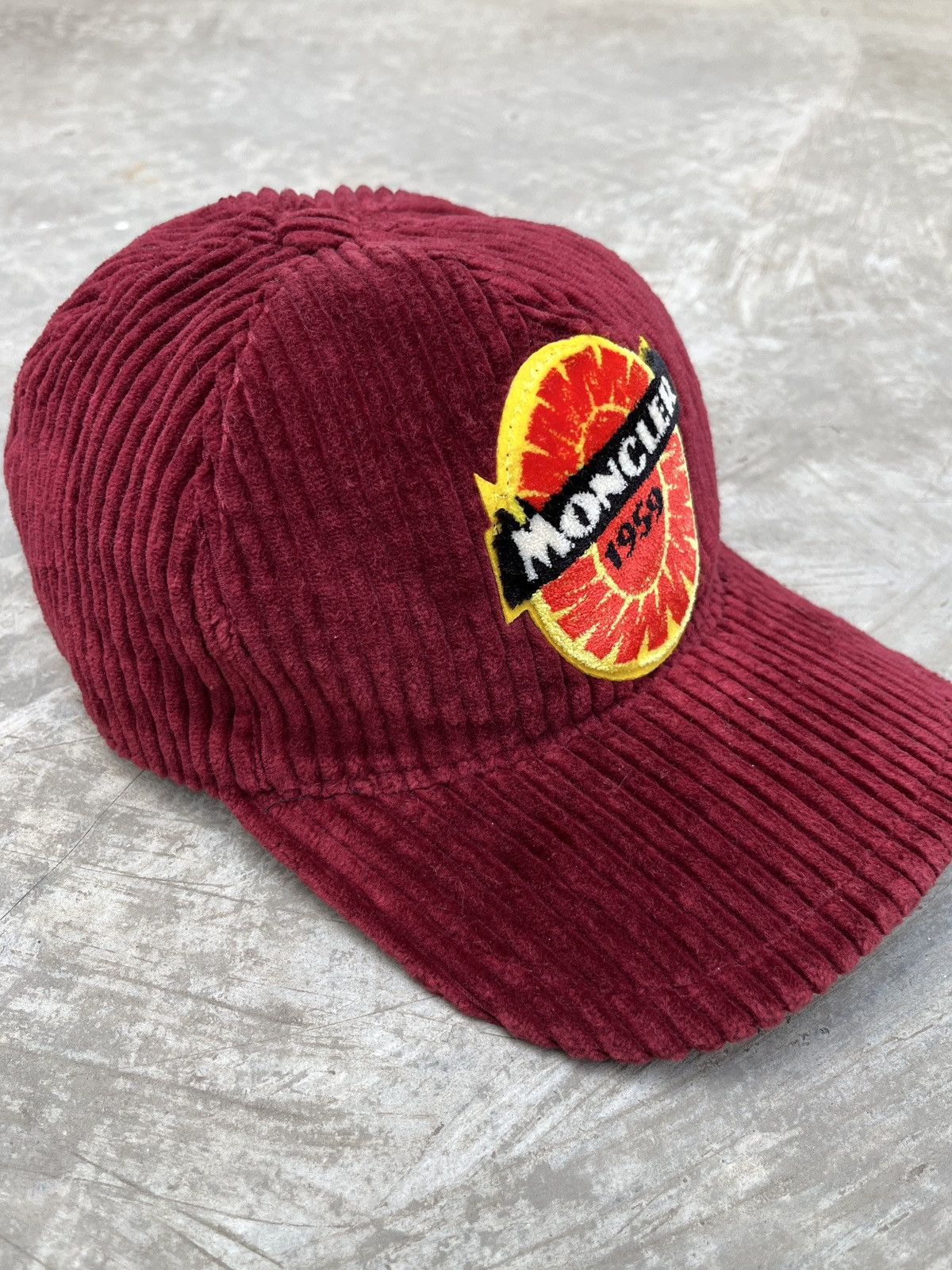 Moncler Moncler Corduroy Burgundy Baseball Cap Size ONE SIZE - 2 Thumbnail