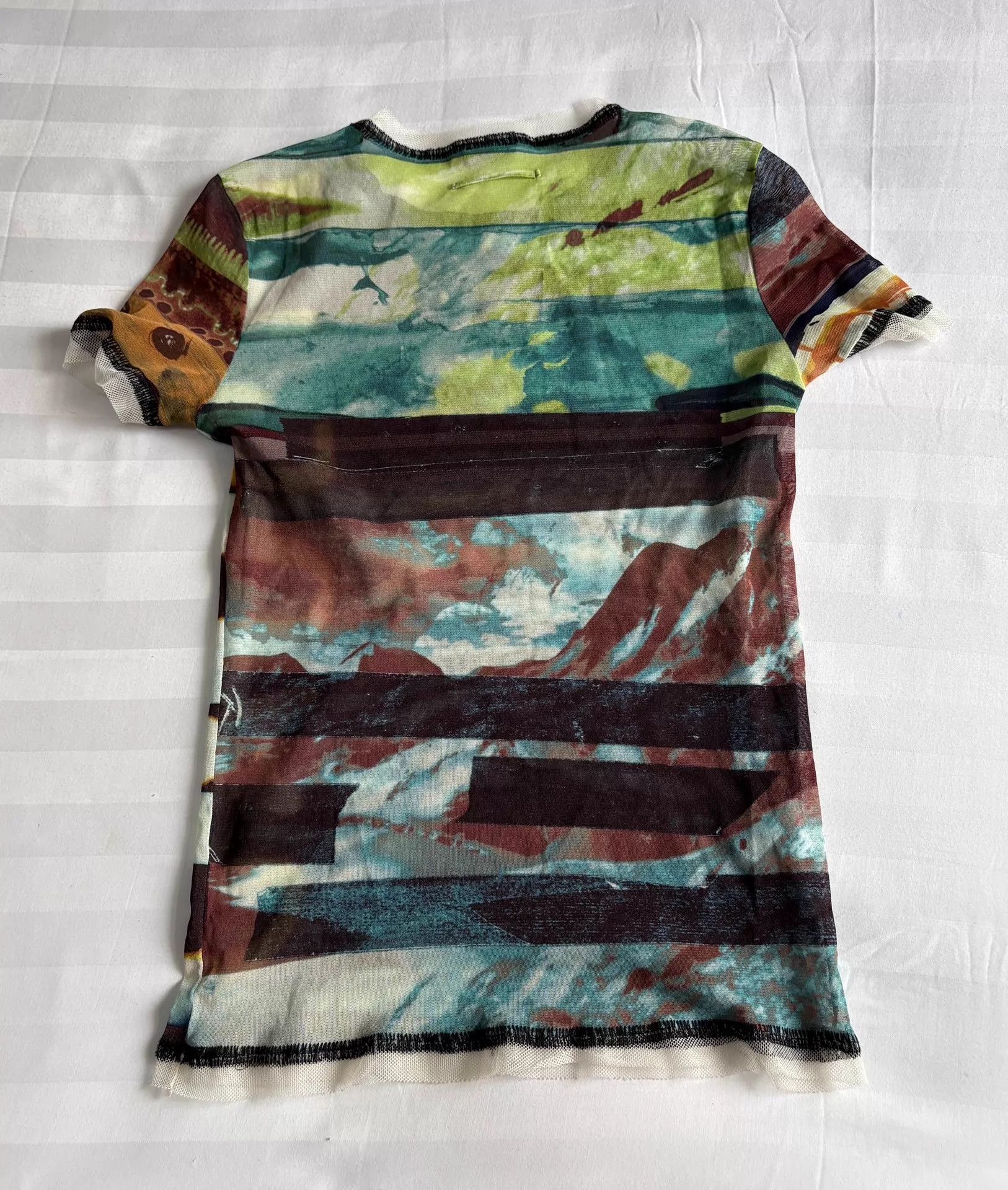 Jean Paul Gaultier JPG vintage psychedelic tulle short sleeve 48 raw top Size XL / US 12-14 / IT 48-50 - 7 Thumbnail