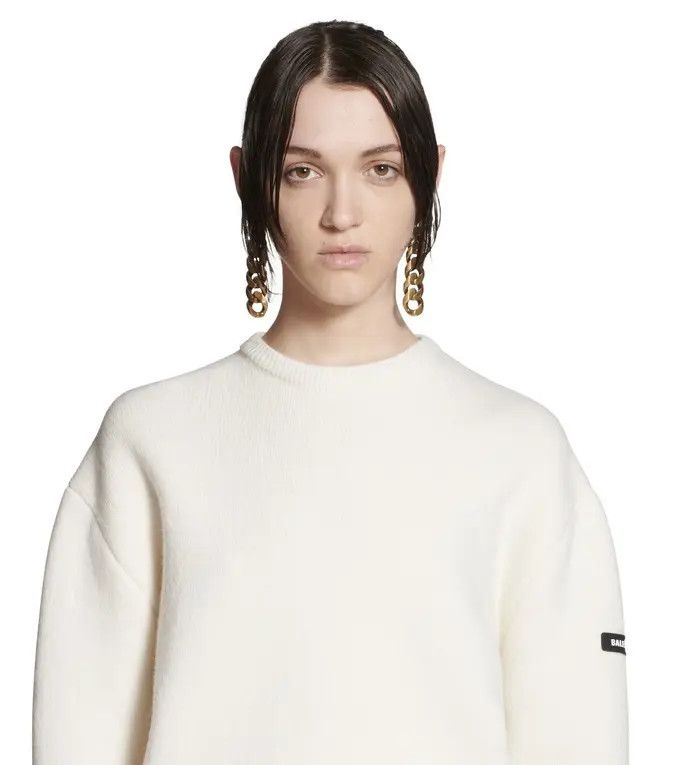 Balenciaga o1bcso1str0326 Sweater in White Size XS / US 0-2 / IT 36-38 - 2 Thumbnail