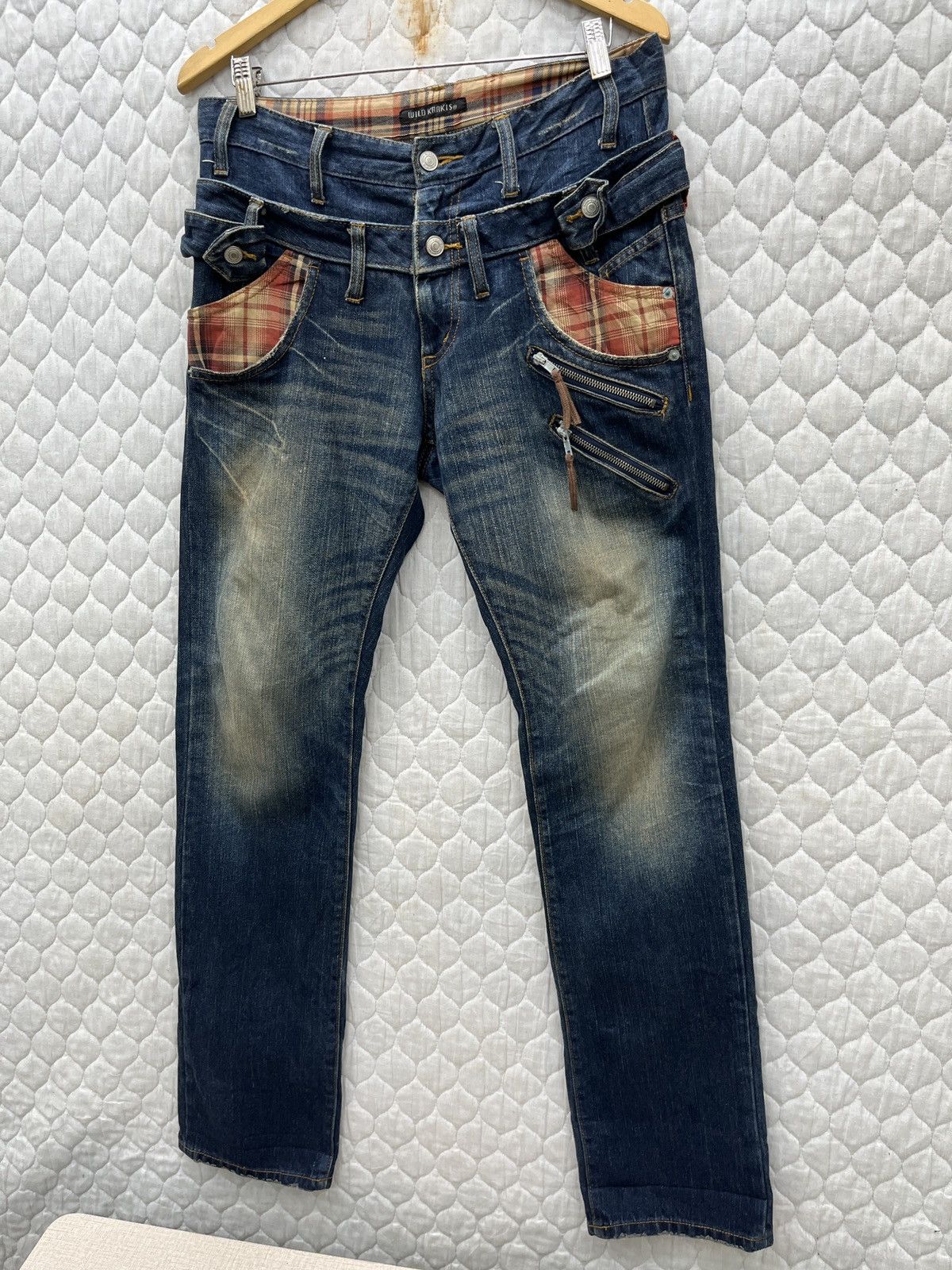 Japanese Brand 🔥🔥🔥ARCHIVE WILD KHAKIS DOUBLE WAIST DENIM Size US 33 - 3 Thumbnail