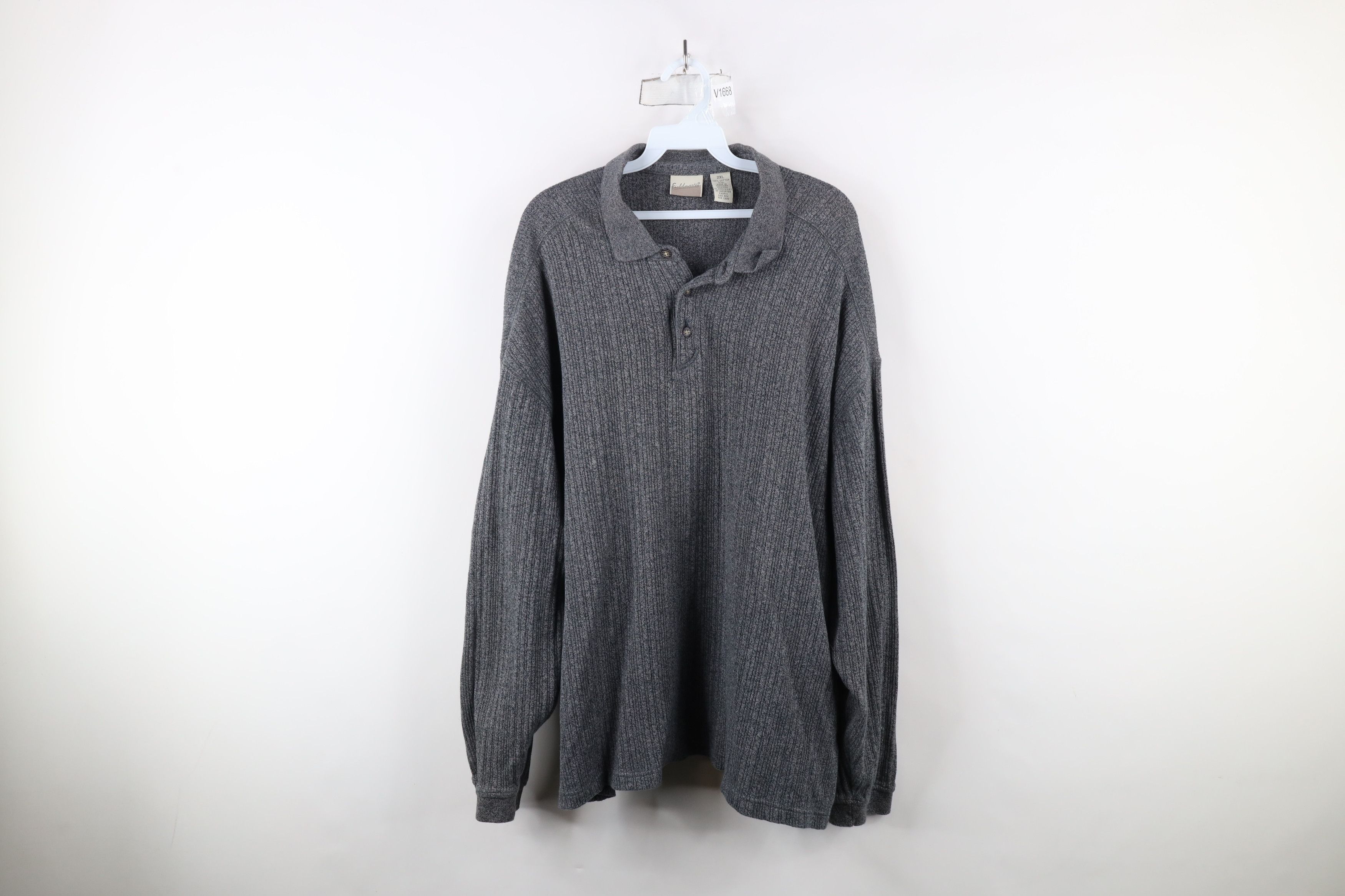 Vintage Vintage 90s Streetwear Knit Long Sleeve Rugby Polo Shirt Size US XXL / EU 58 / 5 - 1 Thumbnail