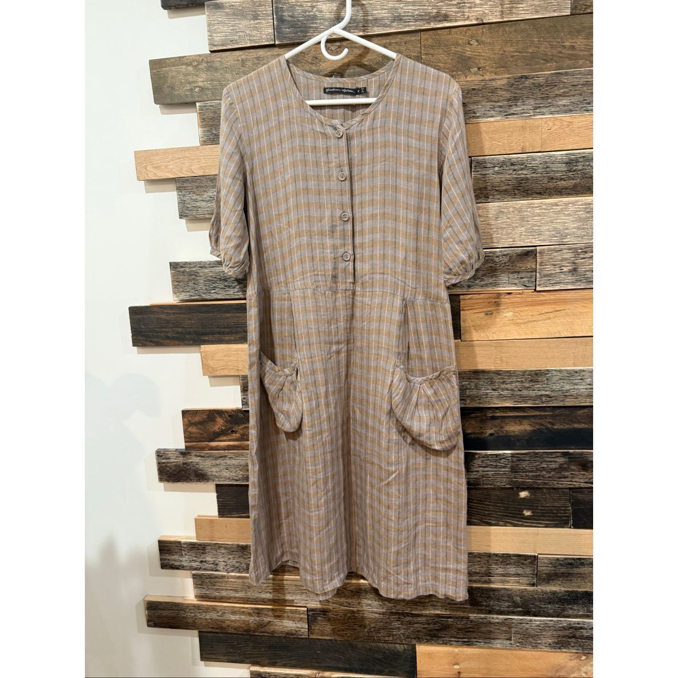 Guru Gudrun Sjoden brown midi dress short sleeve button pockets s Size M / US 6-8 / IT 42-44 - 1 Thumbnail