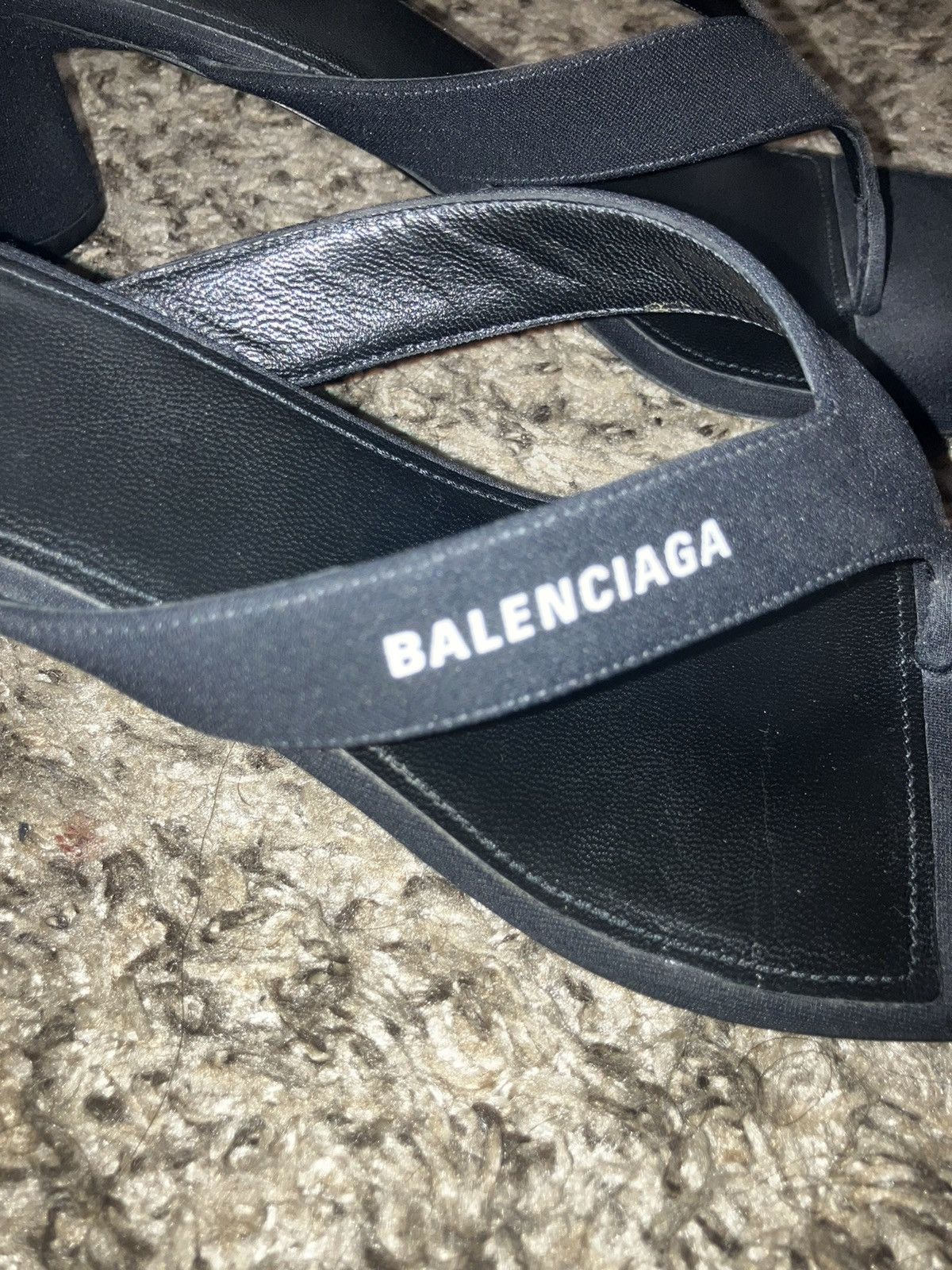 Balenciaga BALENCIAGA LOGO SANDALS LEATHER AND SUEDE 40 Size US 10 / IT 40 - 2 Thumbnail