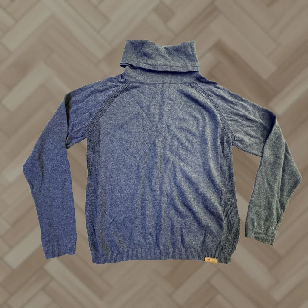 Ariat Ariat Sweater Womens Medium Blue Cowl Neck Raglan Pullover Cotton Size M / US 6-8 / IT 42-44 - 1 Thumbnail
