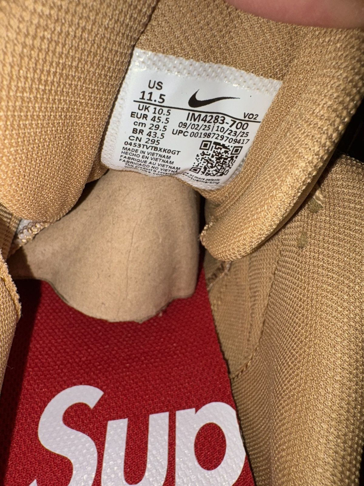 Nike × Supreme Supreme SB Air Max 2 CB ‘94 Low Supreme Metallic Gold Size US 11.5 / EU 44-45 - 6 Thumbnail