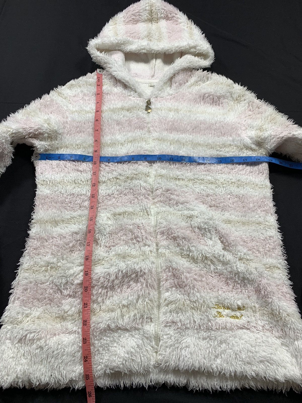 If Six Was Nine × Japanese Brand × Le Grande Bleu (L.G.B.) CRAZY FULL FUR ZIP UP HOODIE STRIPE WINTER STYLED Size US M / EU 48-50 / 2 - 8 Thumbnail