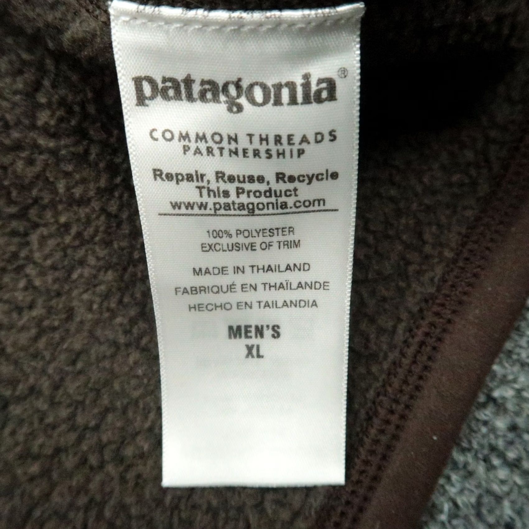 Patagonia Patagonia Better Sweater Jacket XL Brown 1/4 Zip Mens Fleece Polyester Stand-Up Collar Regular Fit Size US XL / EU 56 / 4 - 5 Thumbnail