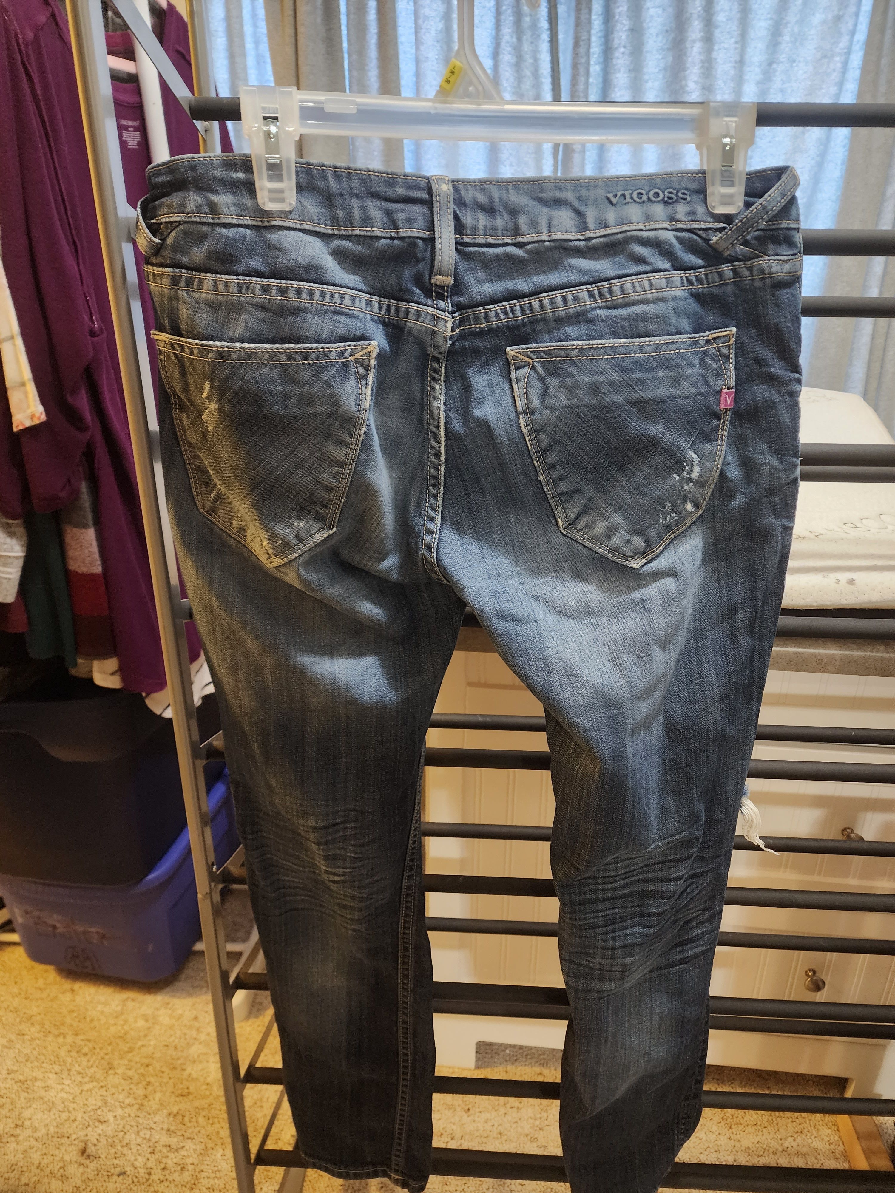 Other Vigoss Women's Distressed Blue Denim Jeans Size 29" - 2 Thumbnail