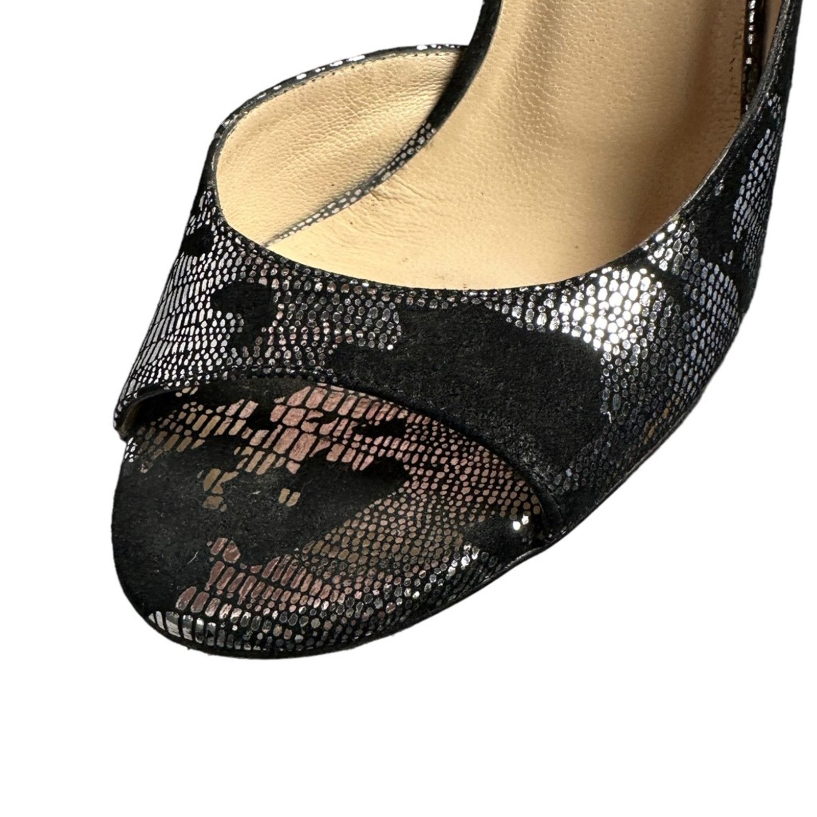 Jimmy Choo Jimmy Choo Gino Heels Pumps Black Metallic Snakeskin 35.5 Size US 5.5 / IT 35.5 - 7 Thumbnail