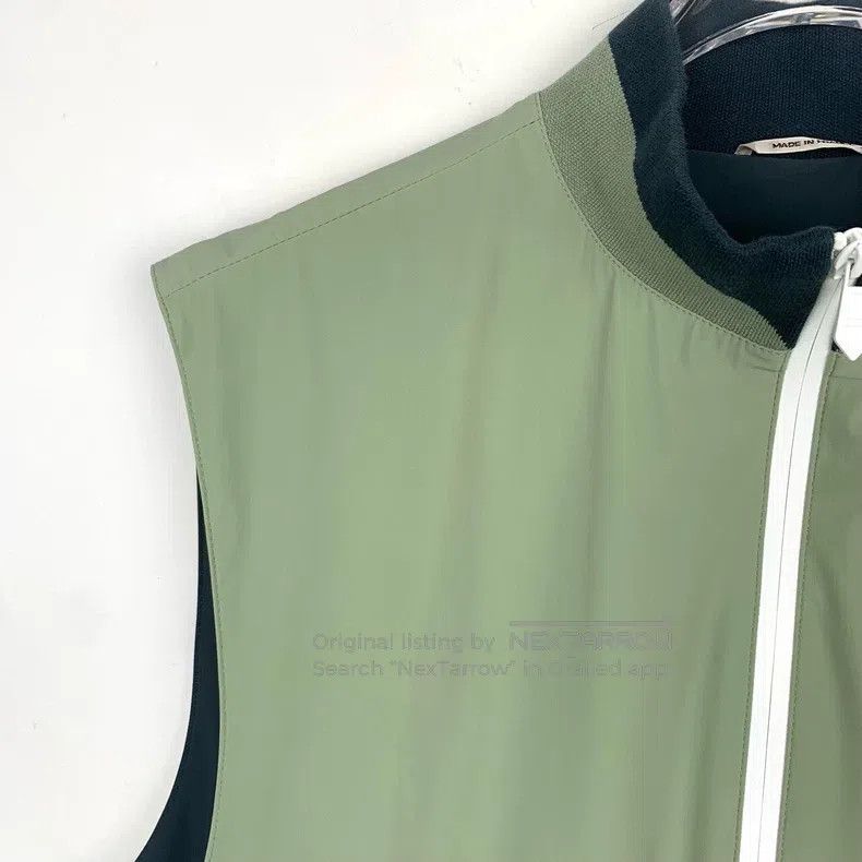 Hermes Hermes Stand Collar Blue-Green Colorblock Nylon Sleeveless Size US L / EU 52-54 / 3 - 3 Thumbnail