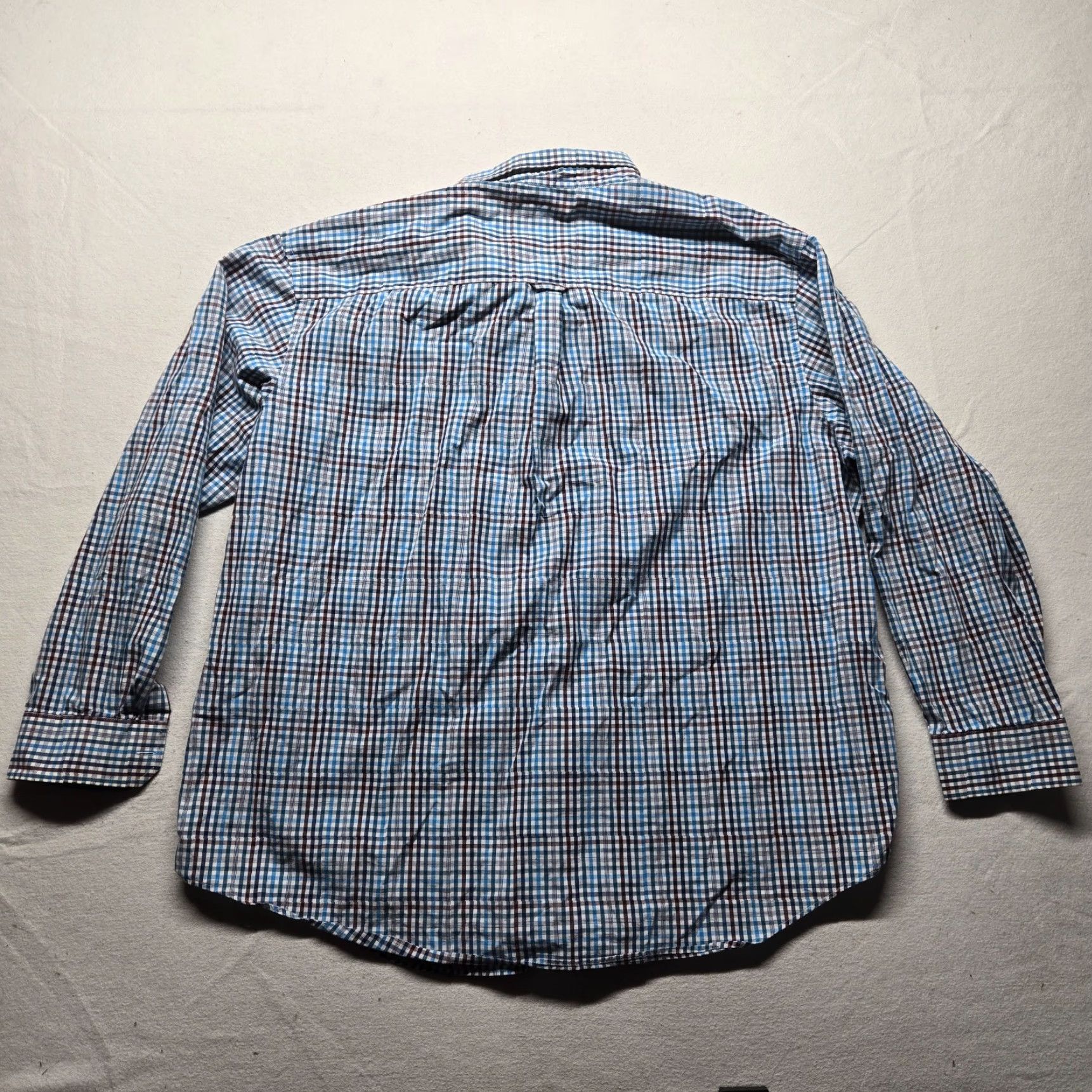 Izod IZOD Shirt Adult 3XLT Multicolor Blue Check Button-Down Cotton Long Sleeve Preppy Classic Mens Tall Size US XXL / EU 58 / 5 - 7 Thumbnail