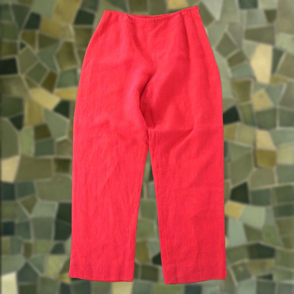 Vintage VINTAGE Finity Naturals 100% Linen High Rise Casual Slim Chino Pant Women Size 6 Pink 90s Mens? Size 28" / US 6 / IT 42 - 1 Thumbnail
