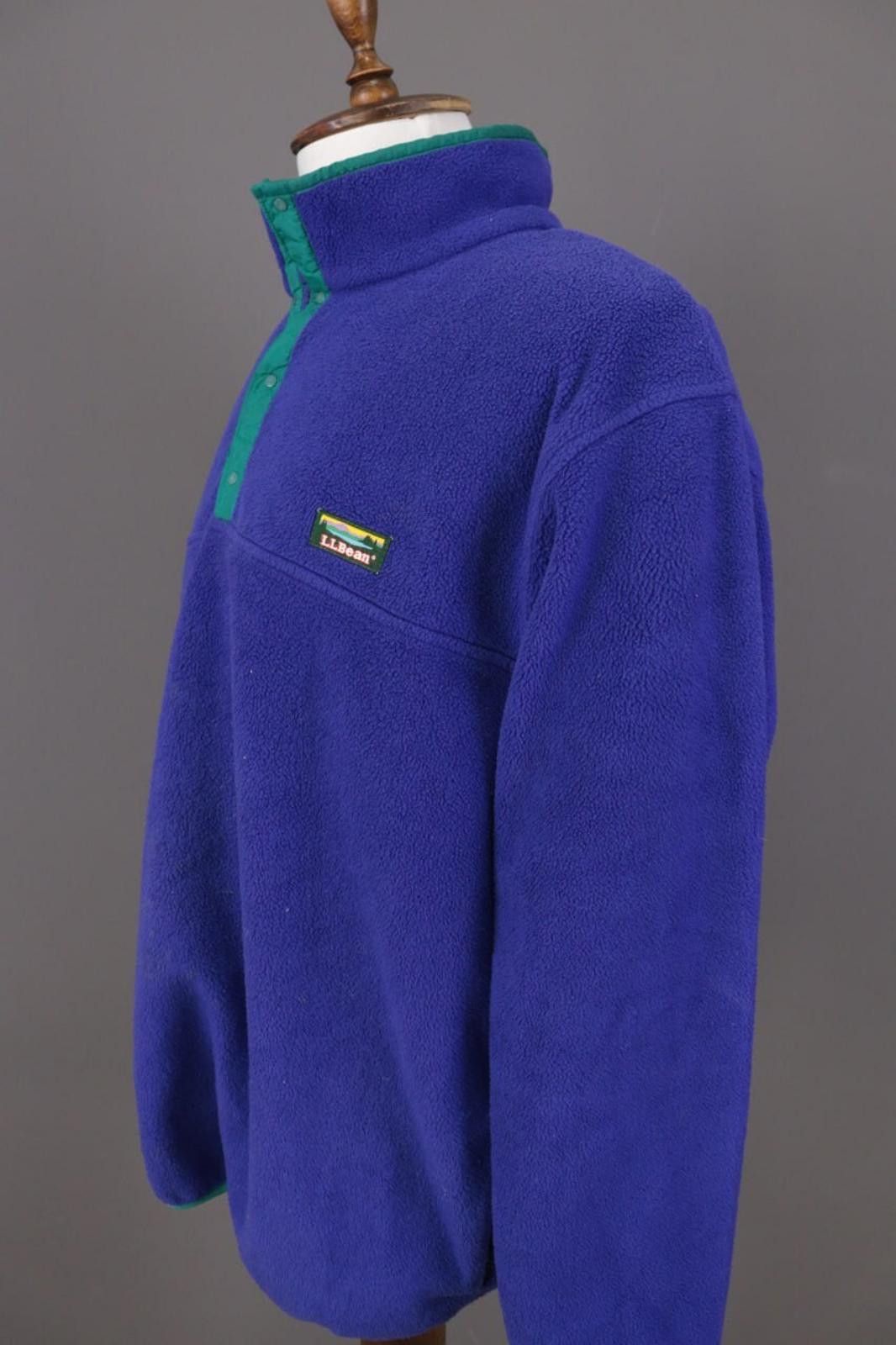 L.L. Bean L.L.Bean Blue 1/4 Zip High Neck Snap Fleece Jacket Size XL Size US XL / EU 56 / 4 - 10 Thumbnail