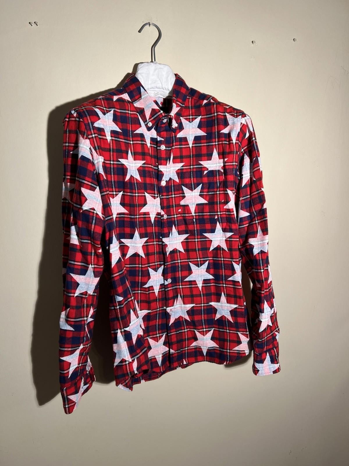 Sophnet. SOPHNET. Flannel Check Star Print Shirt Red Large Size US L / EU 52-54 / 3 - 3 Thumbnail