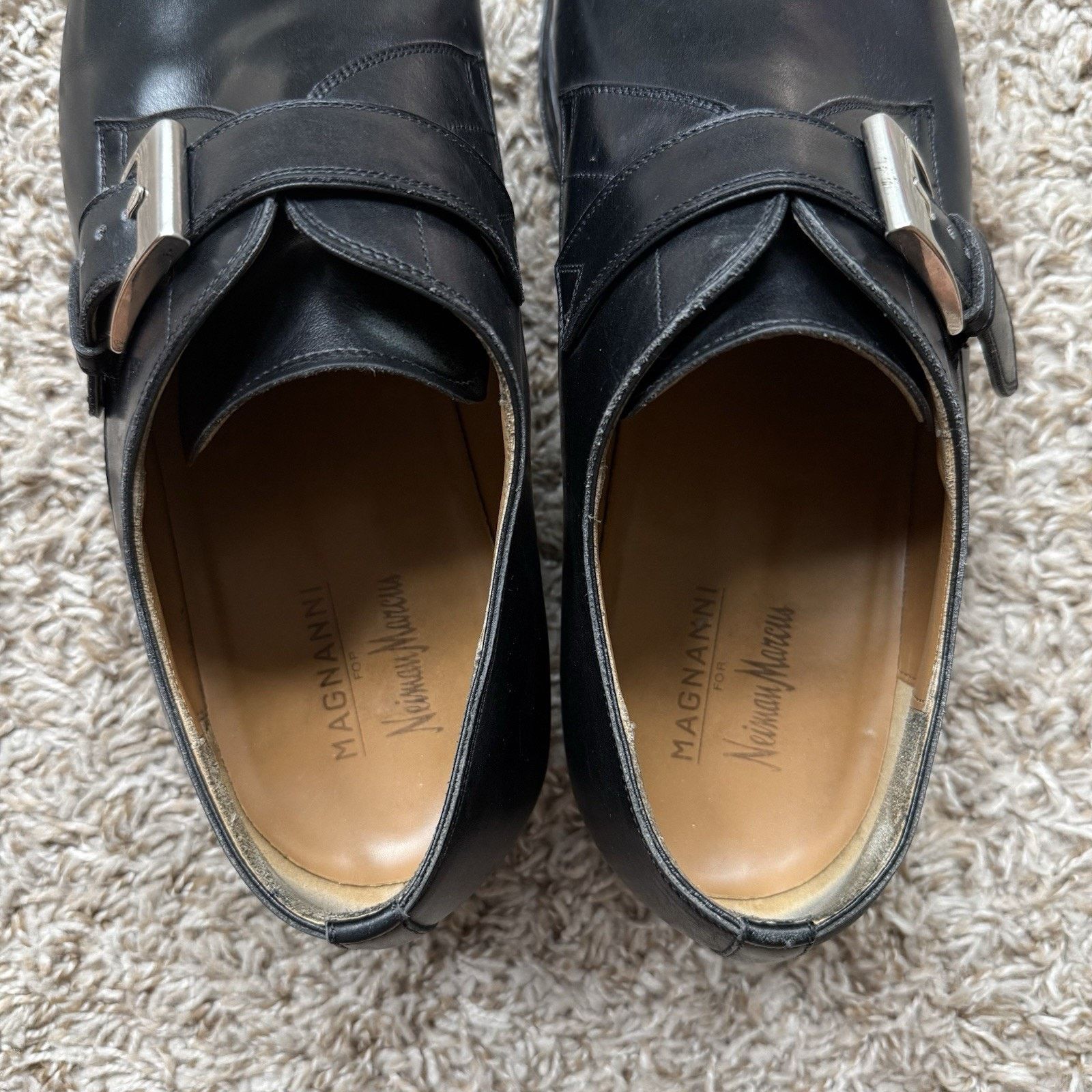 Magnanni Magnanni Marco II Single Monk Strap Black Leather Dress Shoe Size US 13 / EU 46 - 7 Thumbnail