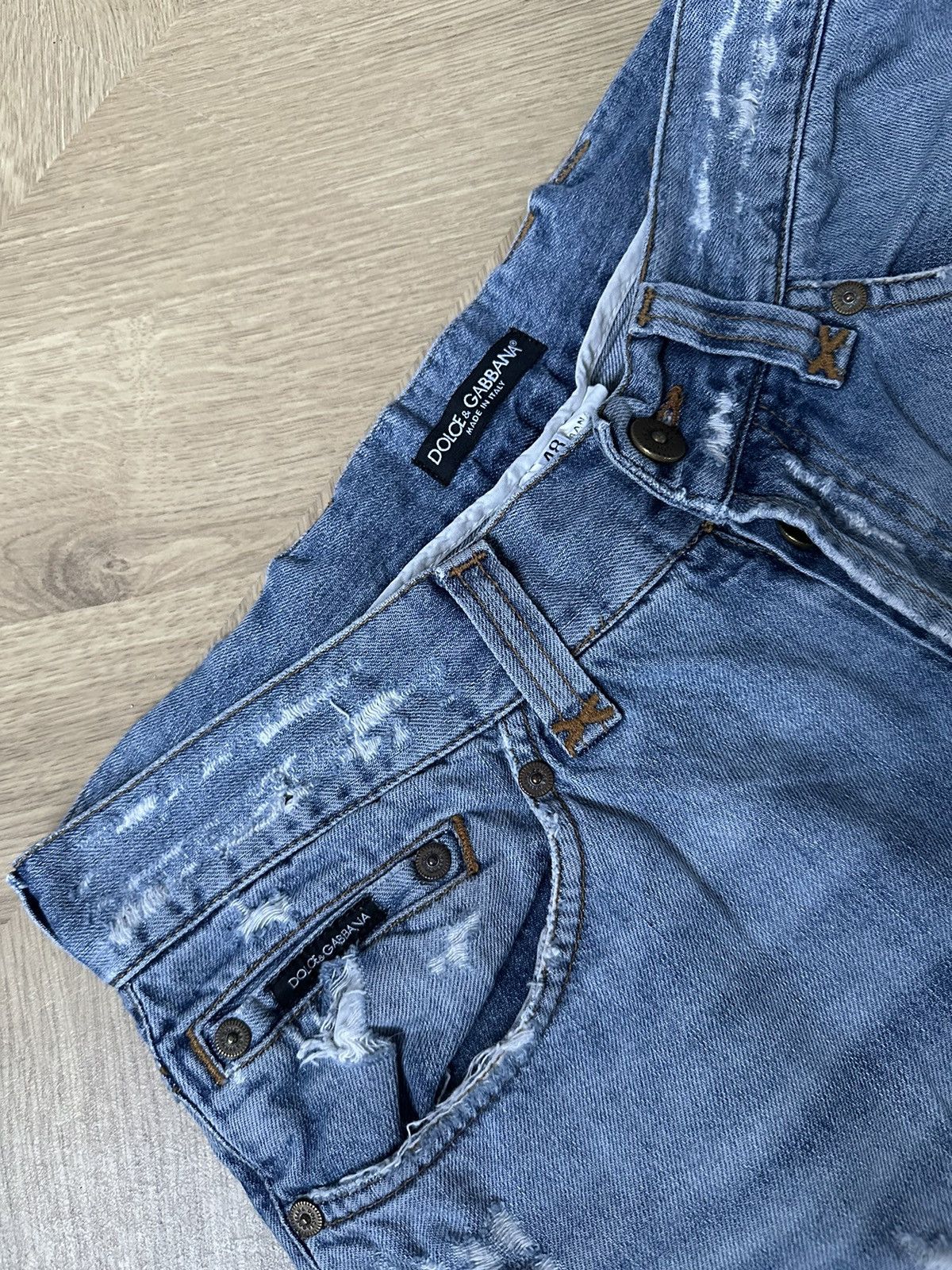 Dolce & Gabbana Dolce and Gabbana Crash Ripped Denim Jeans Distressed D&G Size US 32 / EU 48 - 5 Thumbnail