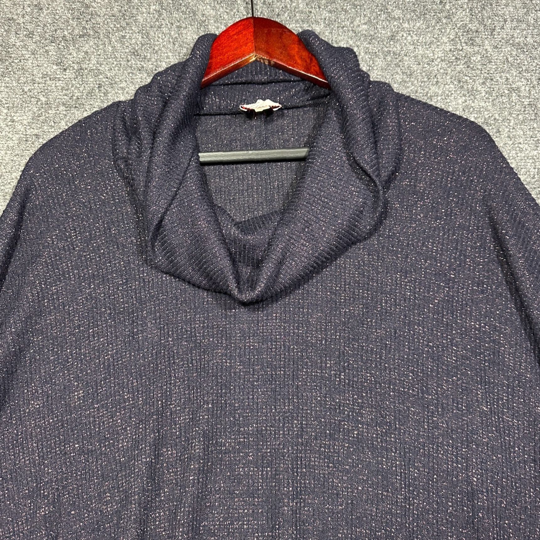 Anthropologie Anthropologie Sweater Womens Medium Navy Blue Pink Sparkle Ruffle Turtleneck Knit Pullover- Women's Classic Modern Size M/L (Size S) Size S / US 4 / IT 40 - 4 Thumbnail