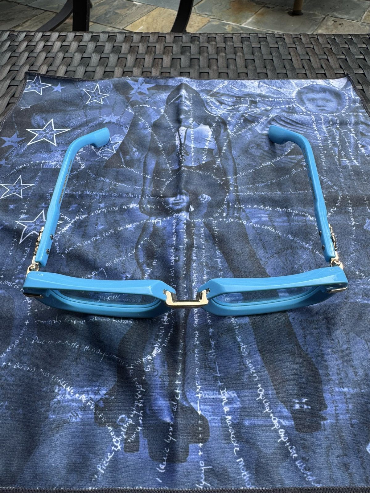 Chrome Hearts Rare Chrome Hearts Asstravagant Sunglasses Baby Blue Gold Size ONE SIZE - 6 Thumbnail