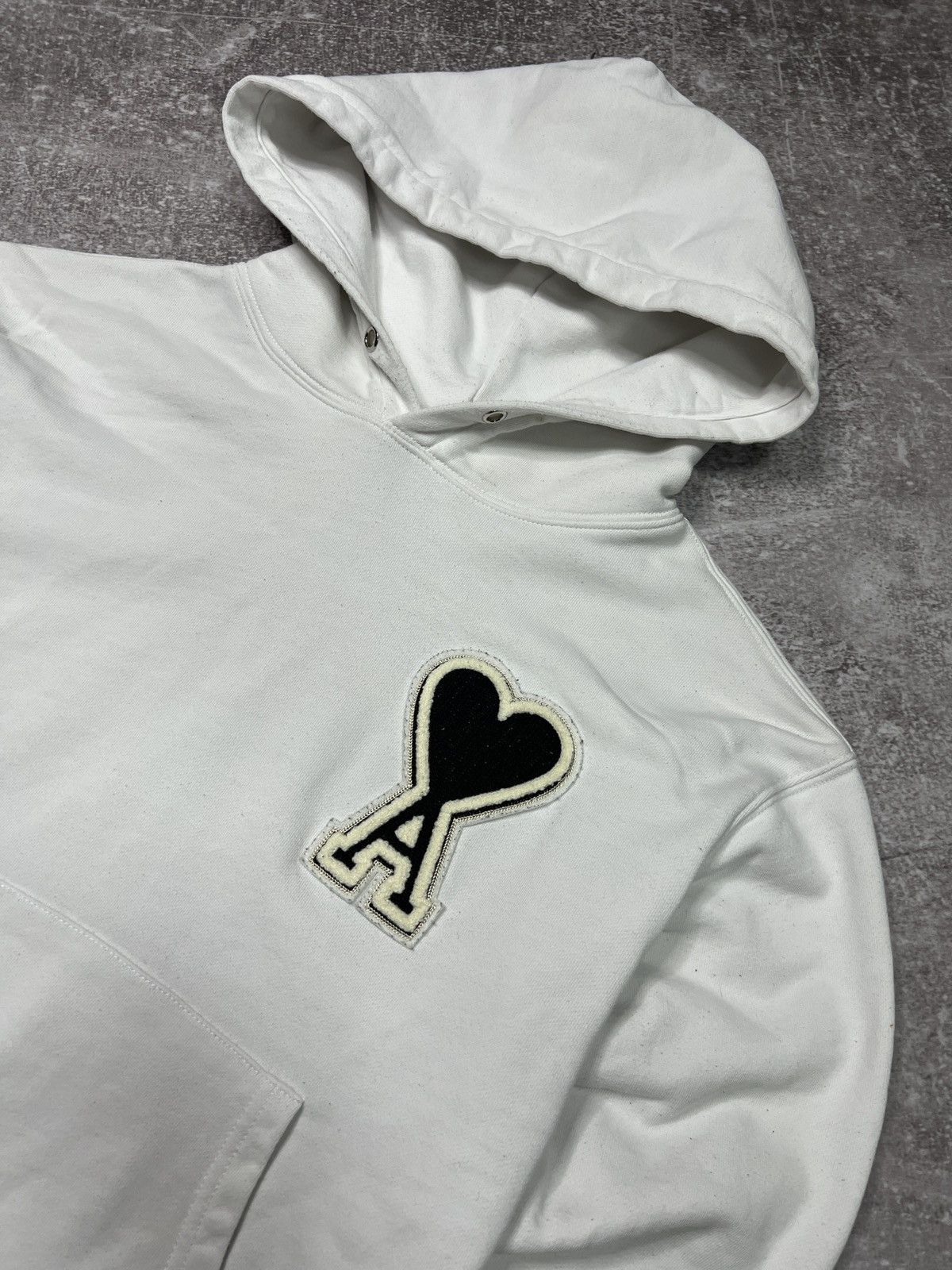 AMI AMI Paris Alexandre Mattiussi Big Heart Logo Hoodie White Size US S / EU 44-46 / 1 - 2 Thumbnail