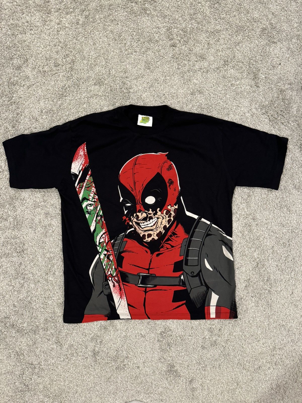 image of Marvel Comics Chronic Images Deadpool Kills The Marvel Universe Aop Tee in Black, Men's (Size XL)