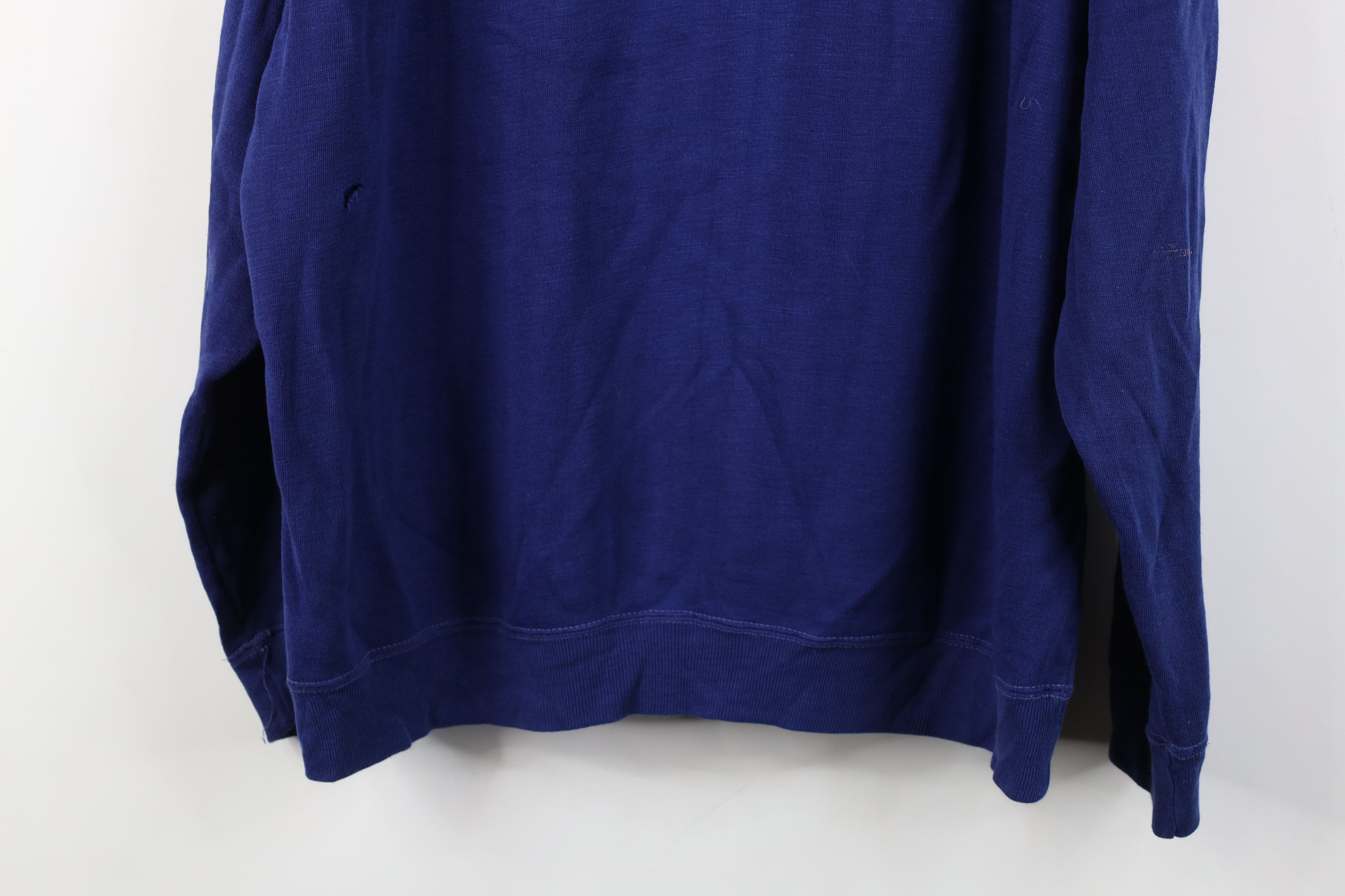 Vintage Vintage 70s 80s Streetwear Blank Hoodie Sweatshirt Blue Size US L / EU 52-54 / 3 - 14 Thumbnail