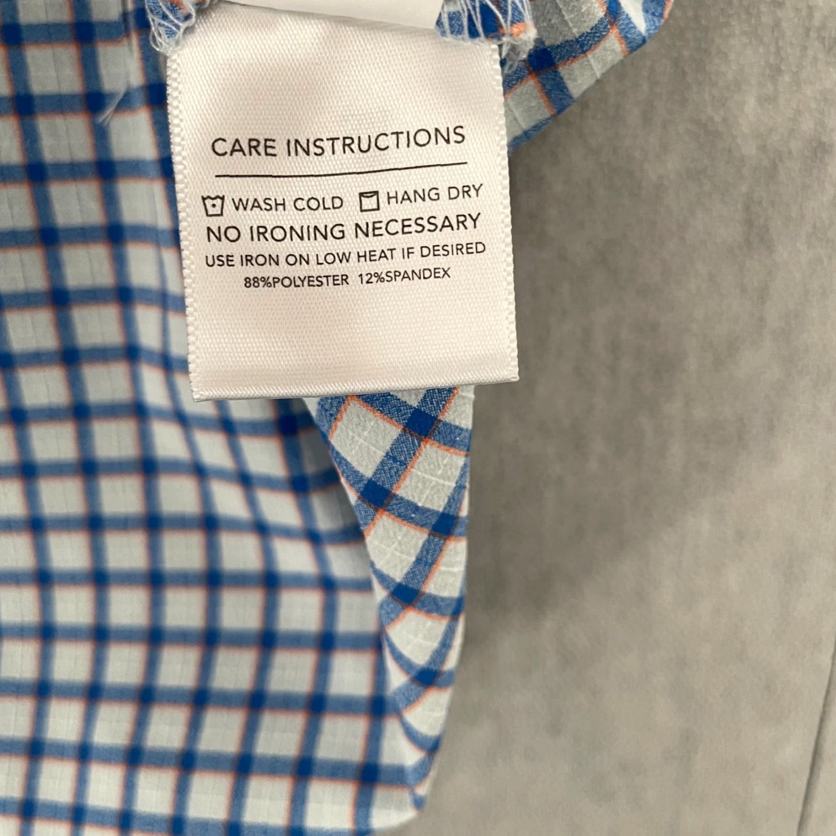 Mizzen+Main Mizzen+Main Shirt Adult Medium Trim Blue Checkered Button Up Performance Mens M Button-Up Casual Mens Blue Checkered Mizzen+Main Shirt Up Button Size US M / EU 48-50 / 2 - 6 Thumbnail