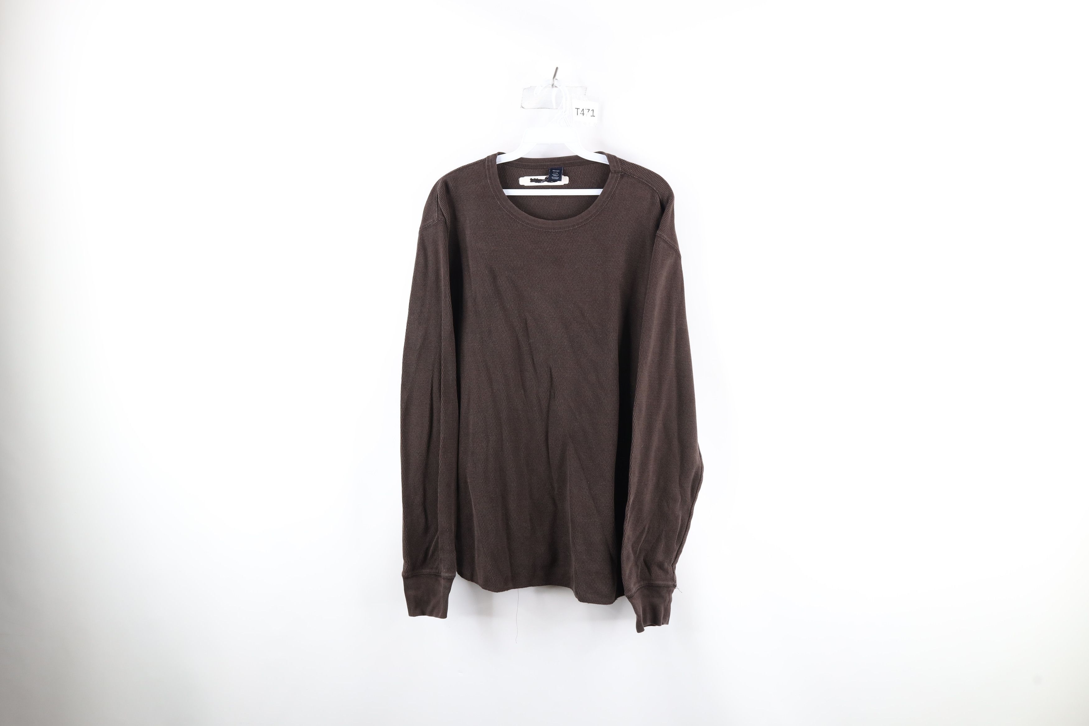 Gap × Vintage Vintage Gap Thermal Waffle Knit Long Sleeve T-Shirt Brown Size US L / EU 52-54 / 3 - 1 Thumbnail