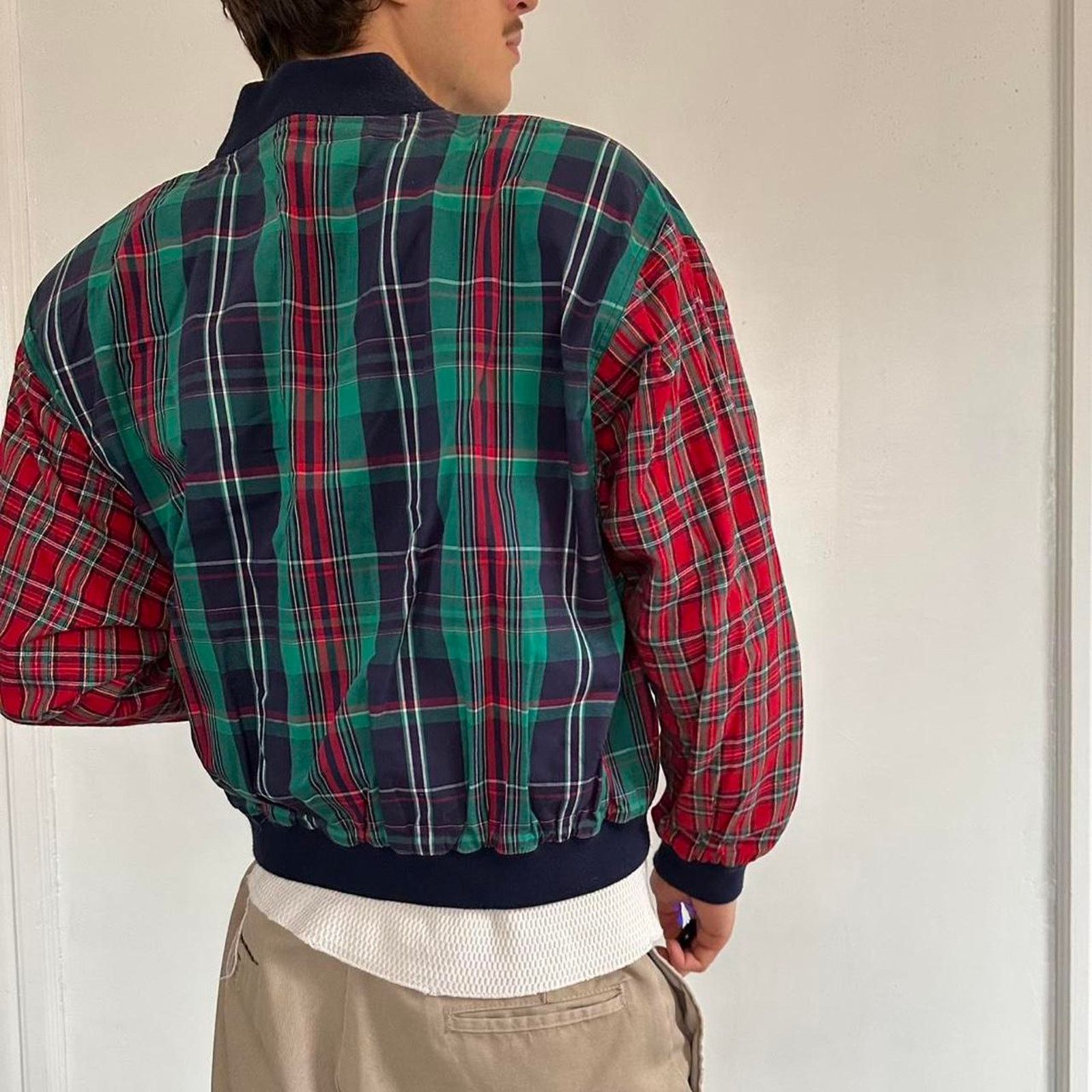Vintage Epic Vintage 80s Custom Cut & Sew Plaid Bomber Zip Up Jacket Size US M / EU 48-50 / 2 - 8 Thumbnail