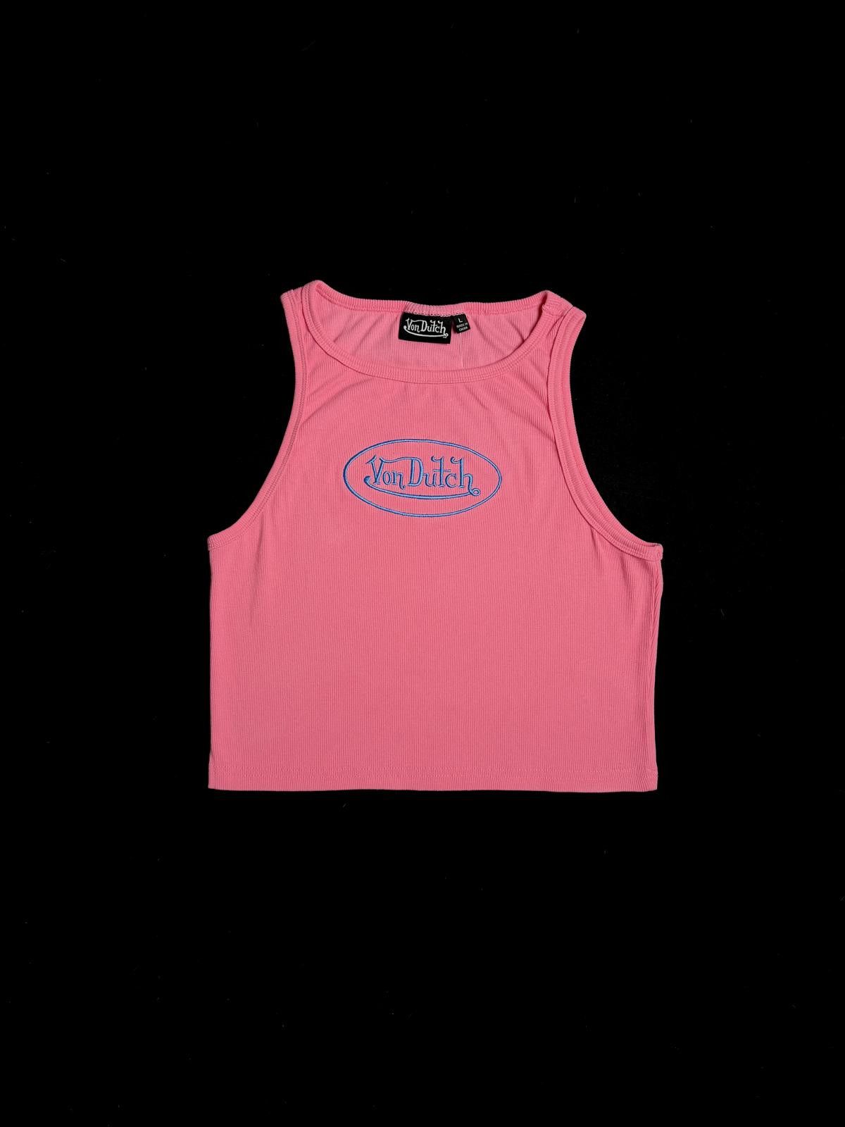 Von Dutch Y2k Von Dutch Classic Cropped Pink Blue Tank Top L Size L / US 10 / IT 46 - 1 Thumbnail