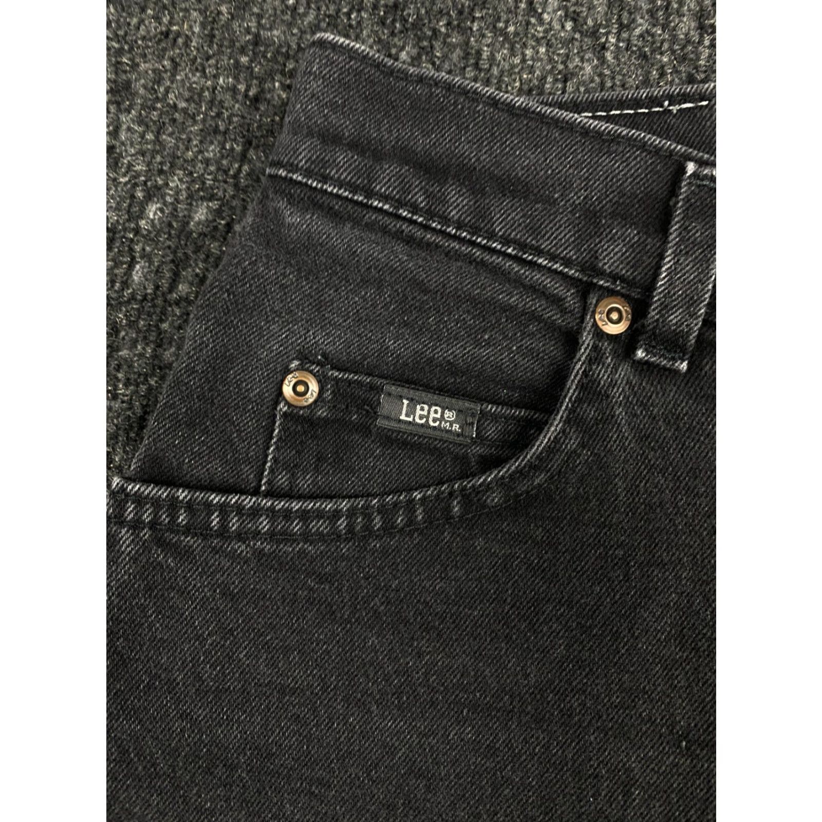 Lee VINTAGE Lee Original Jeans High Waisted Faded Black Size 10 30 x 31 Womens Jeans Retro Logo Hipster 90s Womens Lee Jeans Regular Rise Size 32" / US 10 / IT 46 - 5 Thumbnail