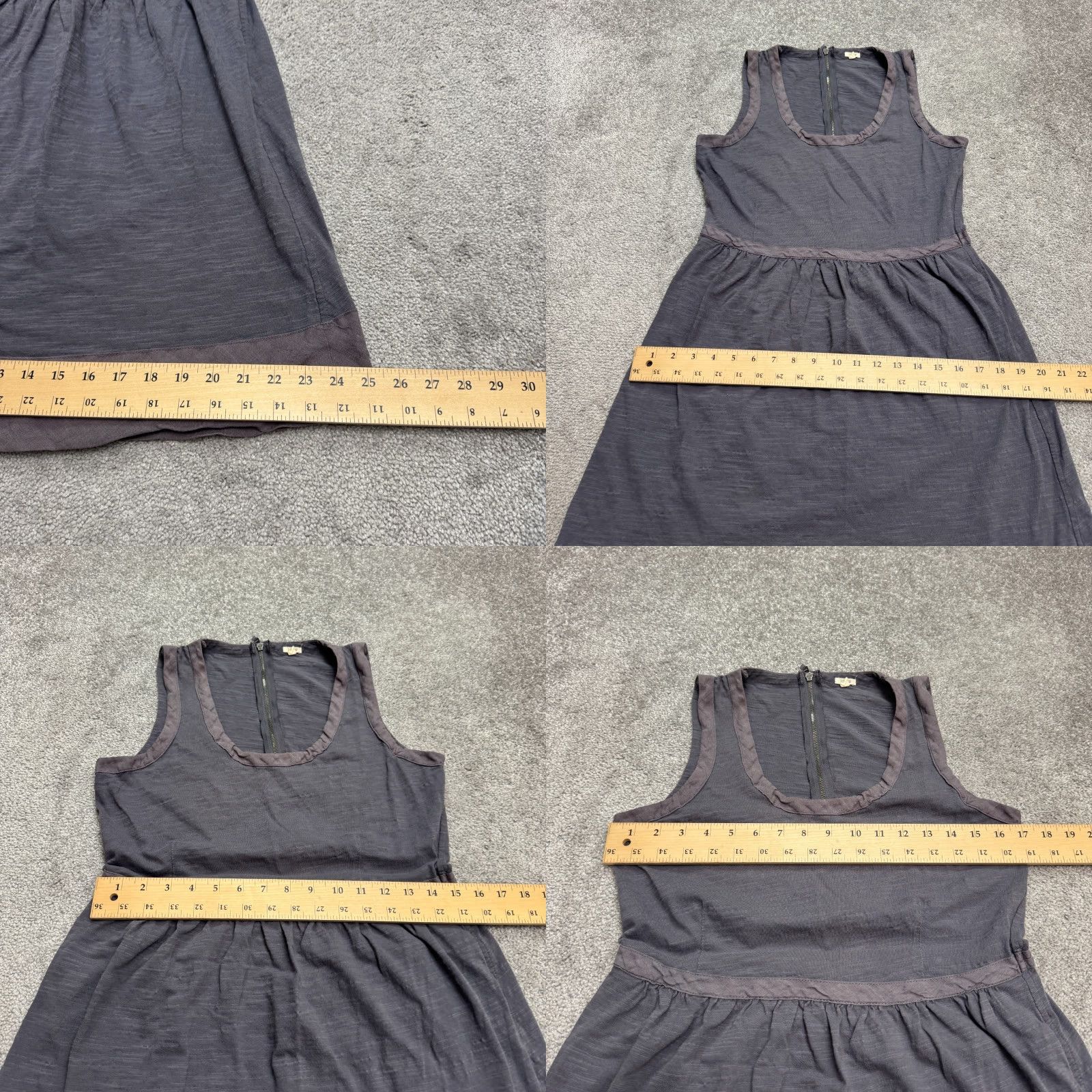 J.Crew J.Crew Dress Womens 8 Gray Cotton Sleeveless Scoop Neck A-Line Casual Stretch Size M / US 6-8 / IT 42-44 - 9 Thumbnail