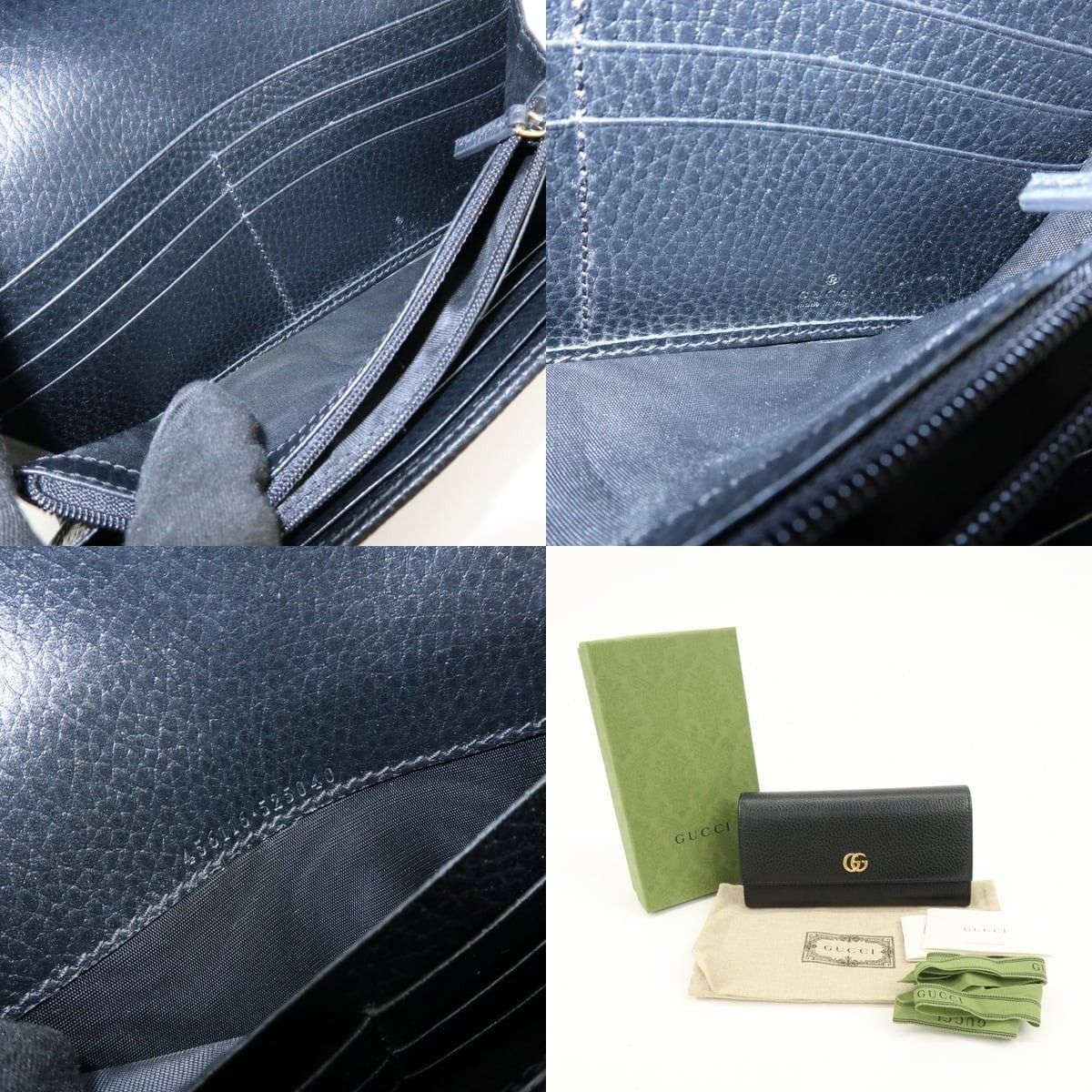 Gucci Gucci GG Marmont Long Flap Calfskin Wallet Black Size ONE SIZE - 7 Thumbnail