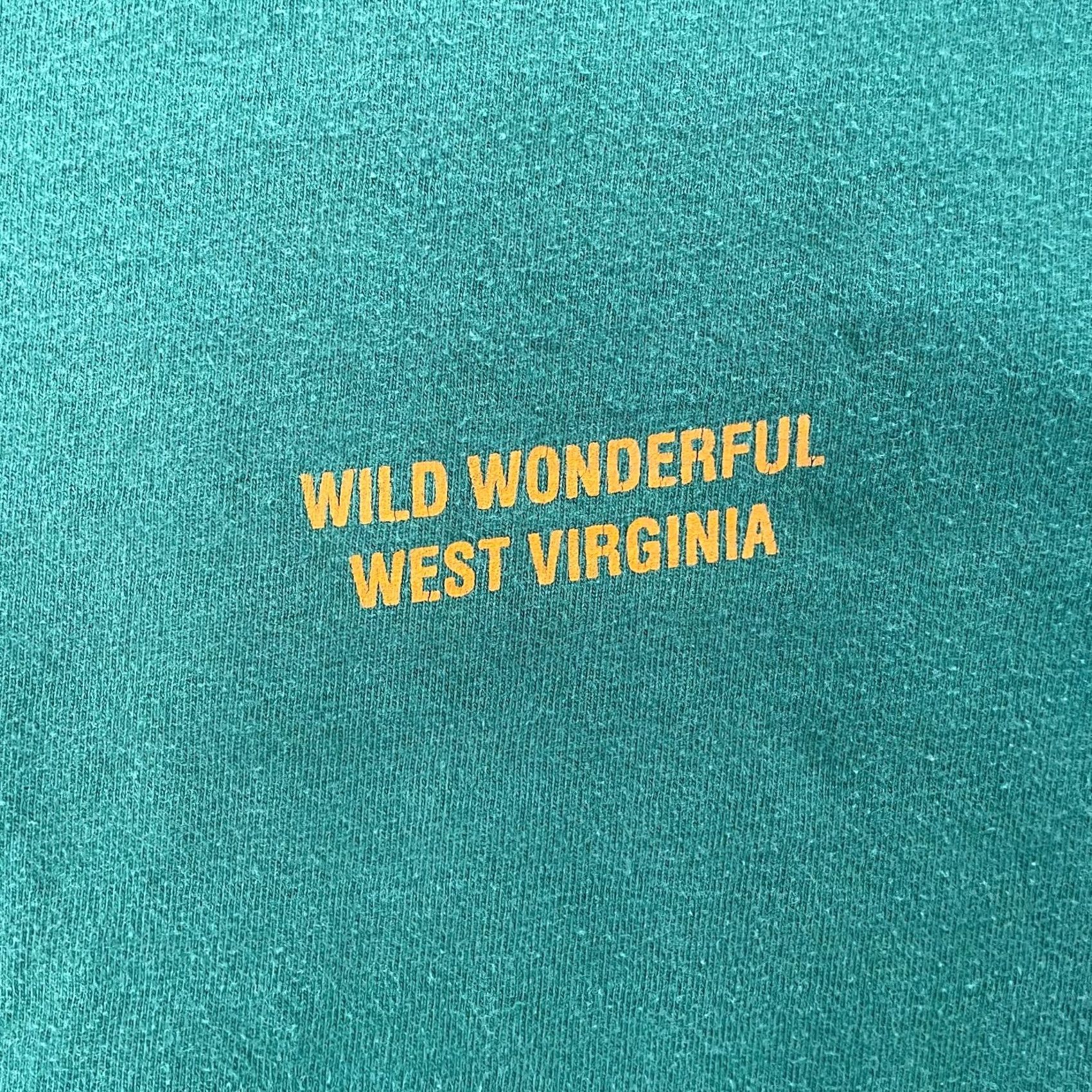 Hanes VINTAGE Hanes West Virginia Shirt Adult Large Green Gauley River Whitewater Paddle Men Shirt Size US L / EU 52-54 / 3 - 5 Thumbnail