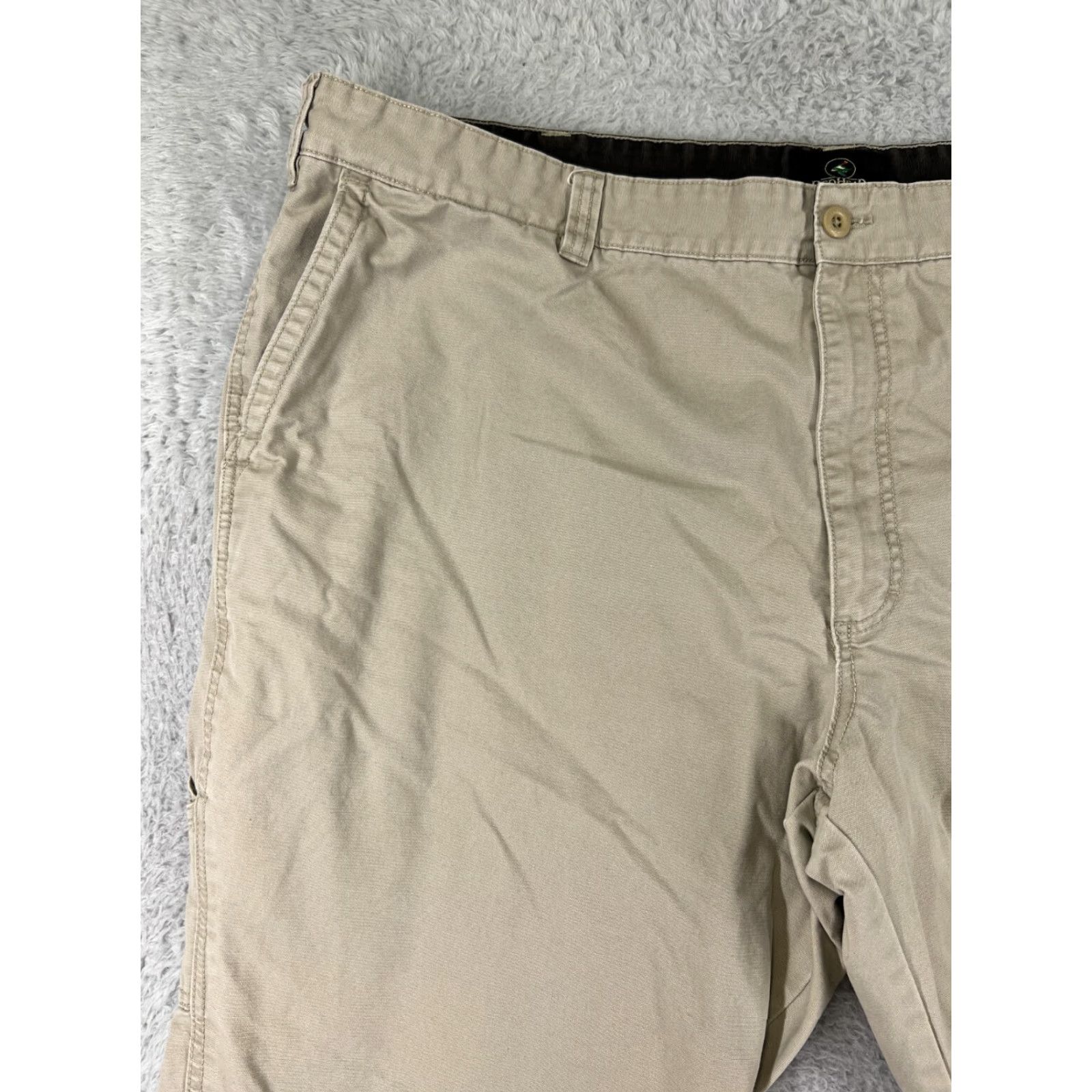 Vintage RedHead Pants Men Khaki 48x24 Cotton Canvas Flat Front Regular Regular Beige Adjustable? Size US 32 / EU 48 - 7 Thumbnail