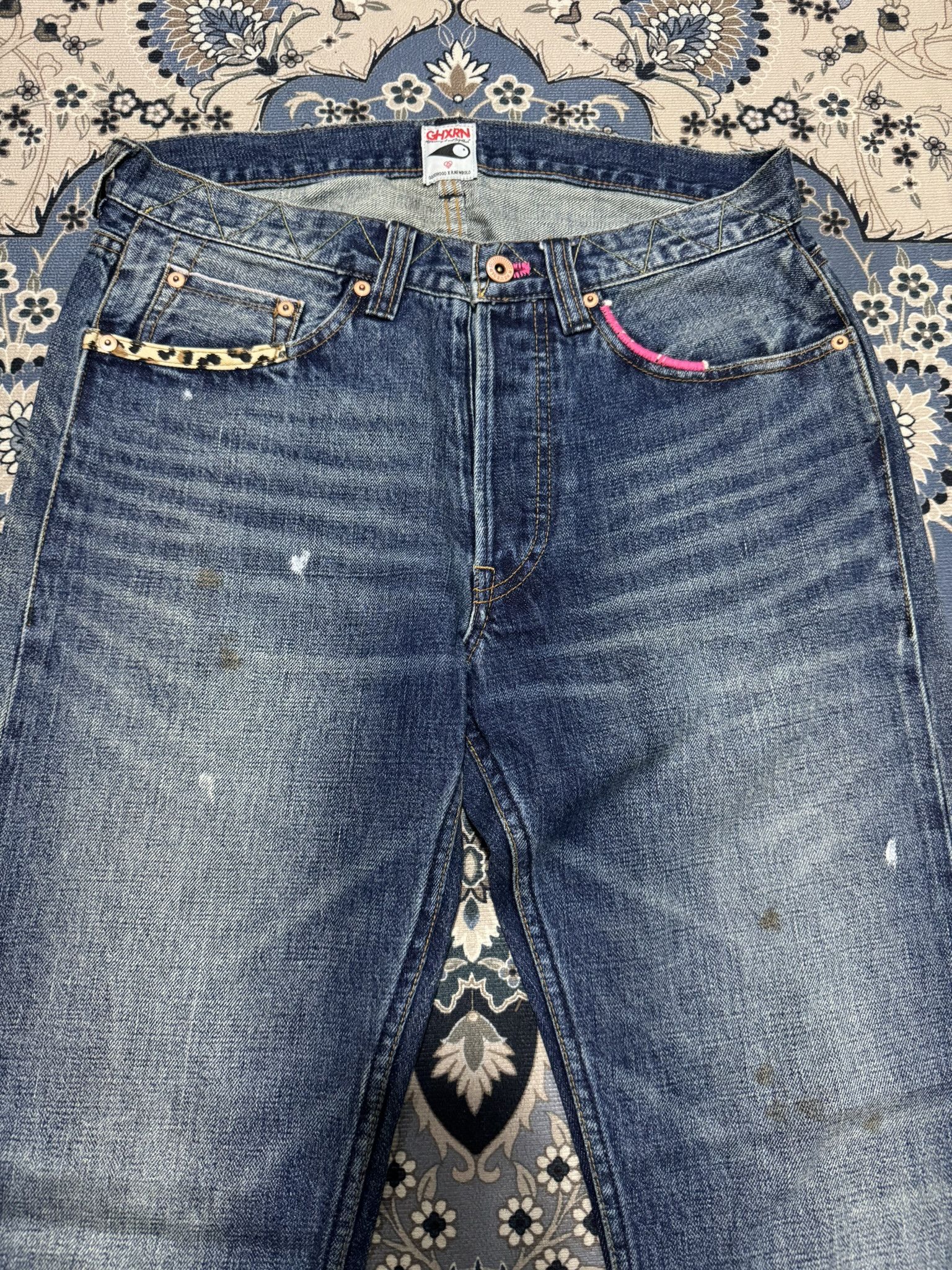 Goodhood × Japanese Brand × R.Newbold Japanese Brand Goodhood x R.Newbold Selvadge Painted Jeans Size US 31 - 2 Thumbnail