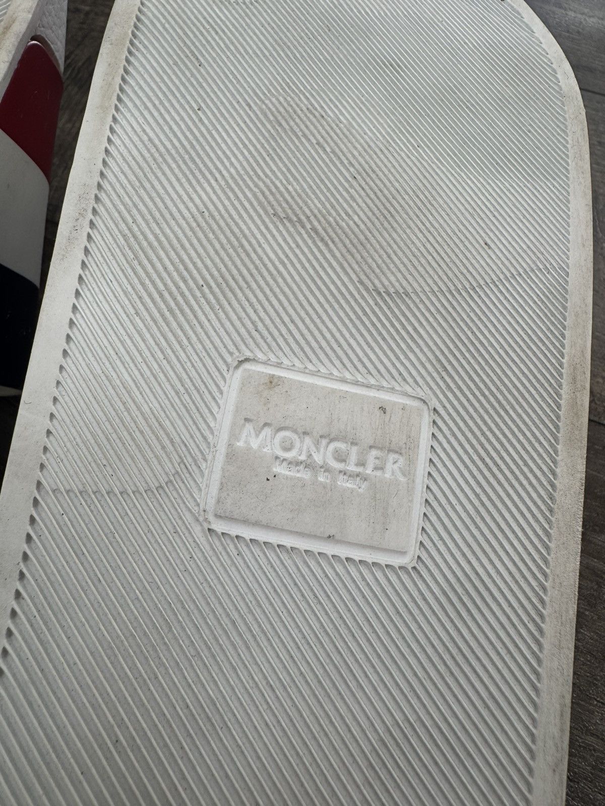 Moncler Rubber Basile Striped Slides White (46) Size US 13 / EU 46 - 7 Thumbnail