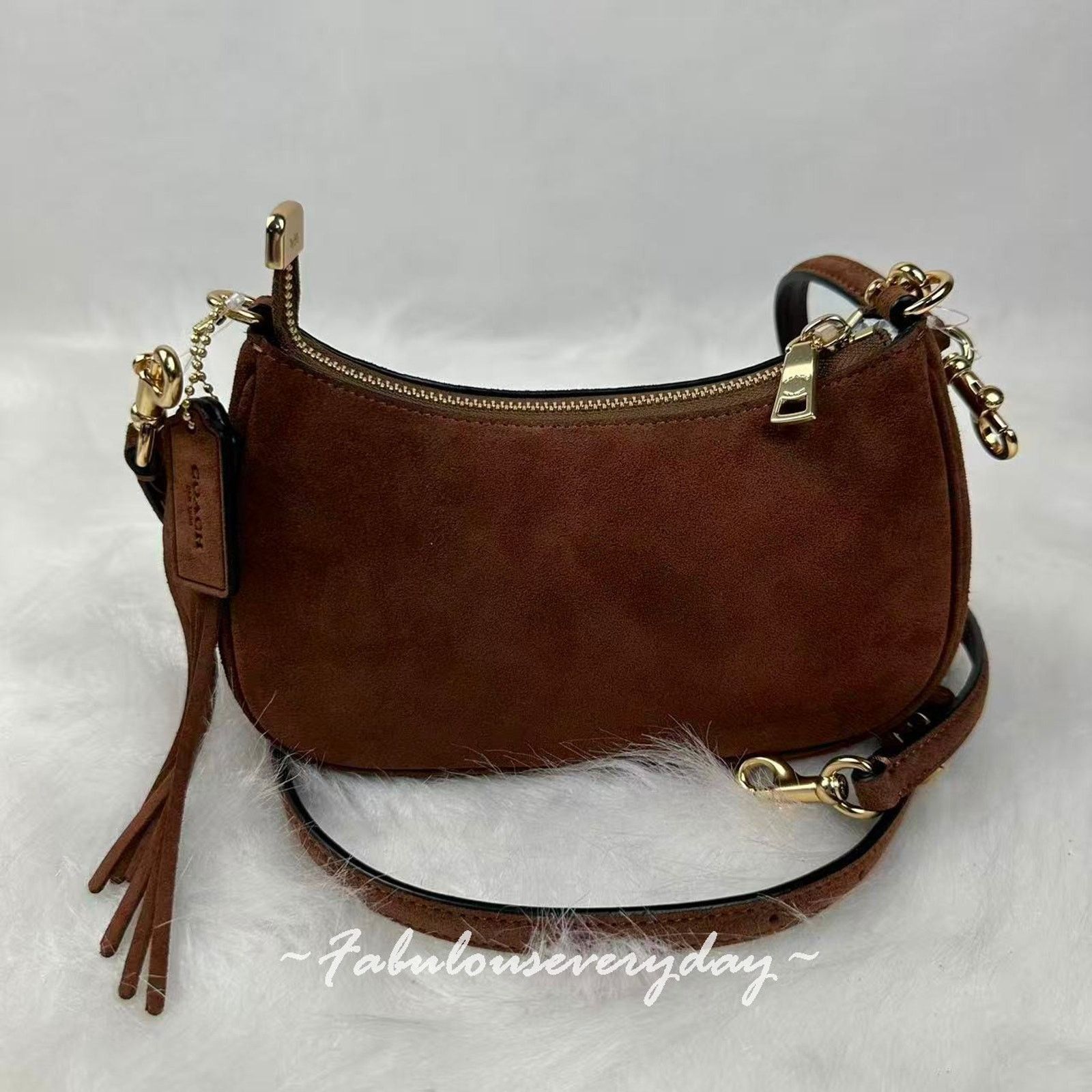 Coach Coach Teri Mini Crossbody/Shoulder Suede/Gold/Vintage Brown Size ONE SIZE - 4 Thumbnail