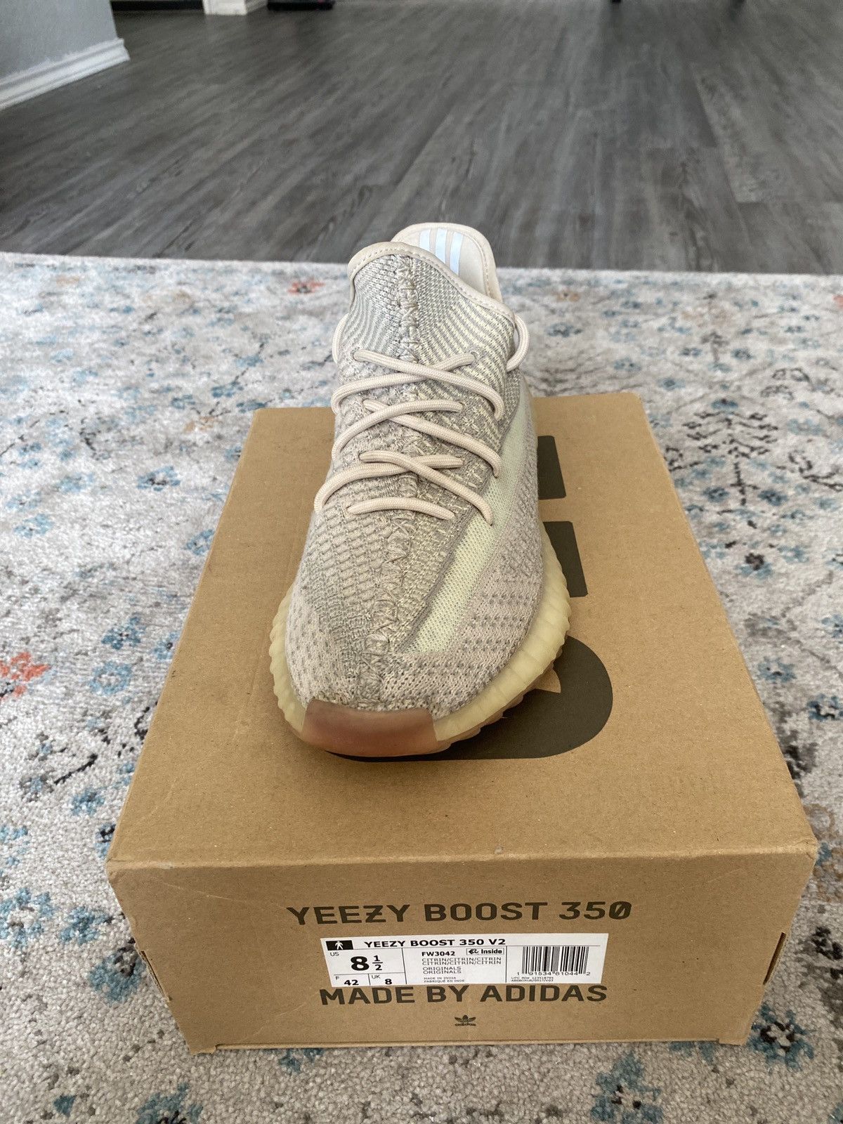 Adidas YEEZY BOOST 350 V2 CITRIN Size US 8.5 / EU 41-42 - 8 Thumbnail