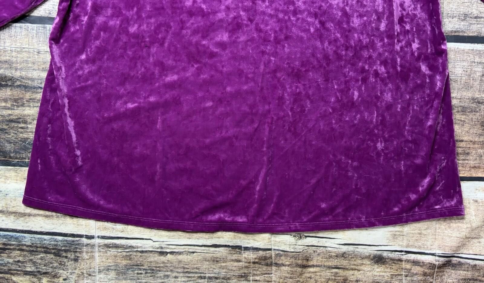 J. Jill J Jill Top Women's XL Velour 3/4 Sleeve Blouse Velvet Purple Size XL / US 12-14 / IT 48-50 - 4 Thumbnail