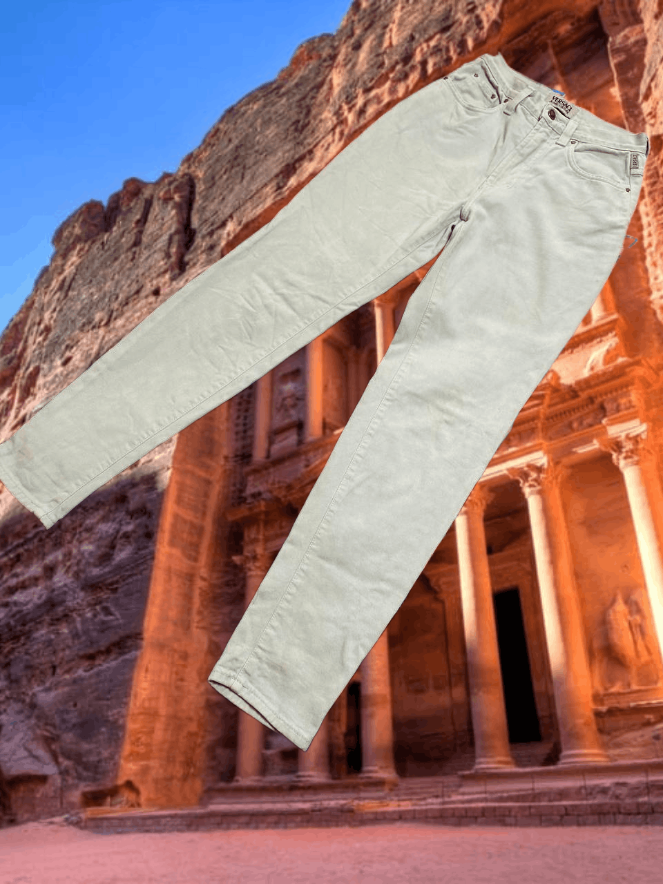 Versace Jeans Couture crazy Y2K Versace Jeans Couture white logo vintage luxury Size 29" - 1 Thumbnail