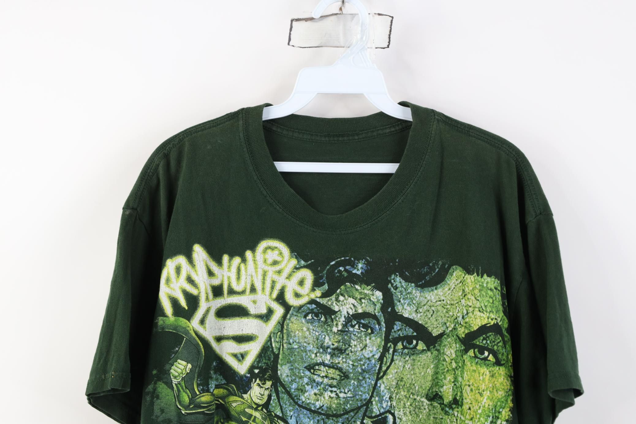 Vintage Vintage Y2K DC Comics Kryptonite Superman T-Shirt Green Size US L / EU 52-54 / 3 - 2 Thumbnail