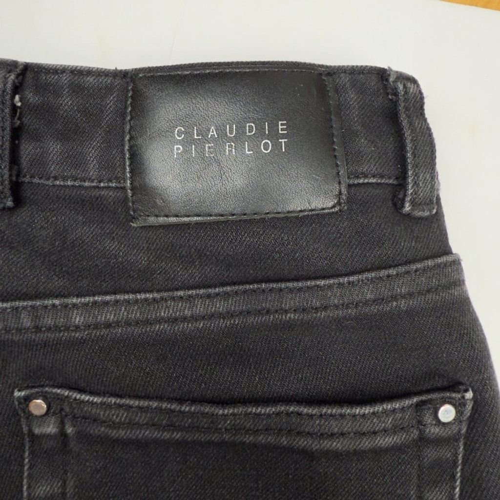Other CLAUDIE PIERLOT French Designer Washed Black Skinny Jeans 34 Size 24" / US 00 / IT 34 - 3 Thumbnail