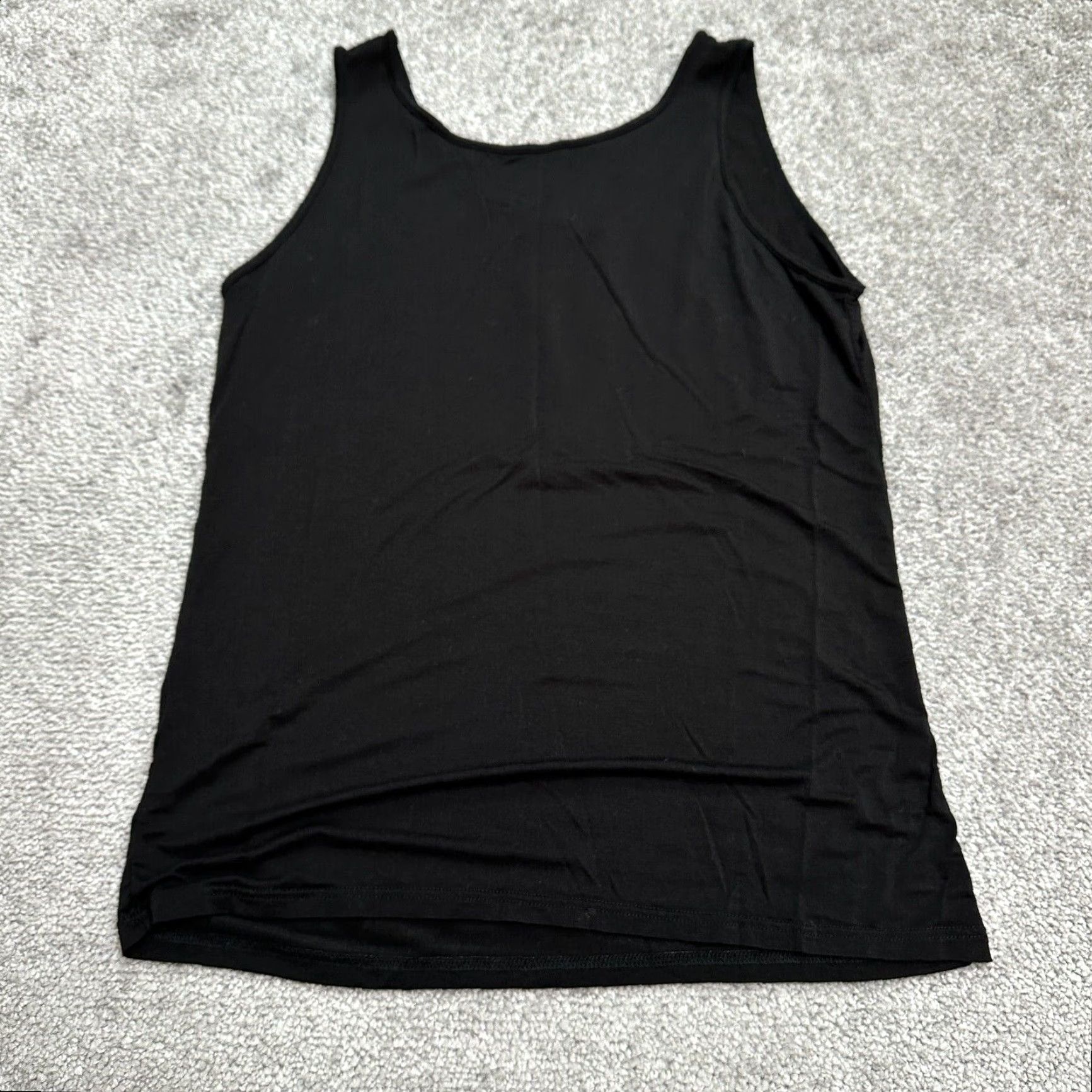 Vintage Unbranded Tank Womens Adult Small Black Solid Scoop Neck Strappy Sleeve Modal Spandex Lightweight Basic Size S / US 4 / IT 40 - 2 Thumbnail