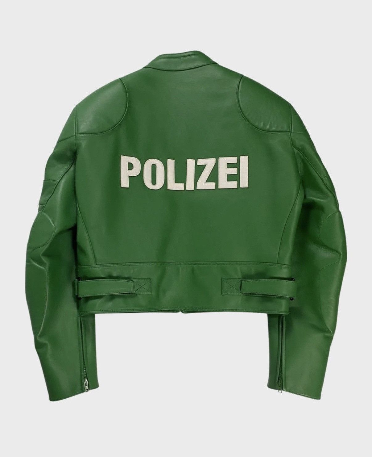 VETEMENTS SS17 RUNWAY POLIZEI MOTO RACING IN GREEN SZ:M