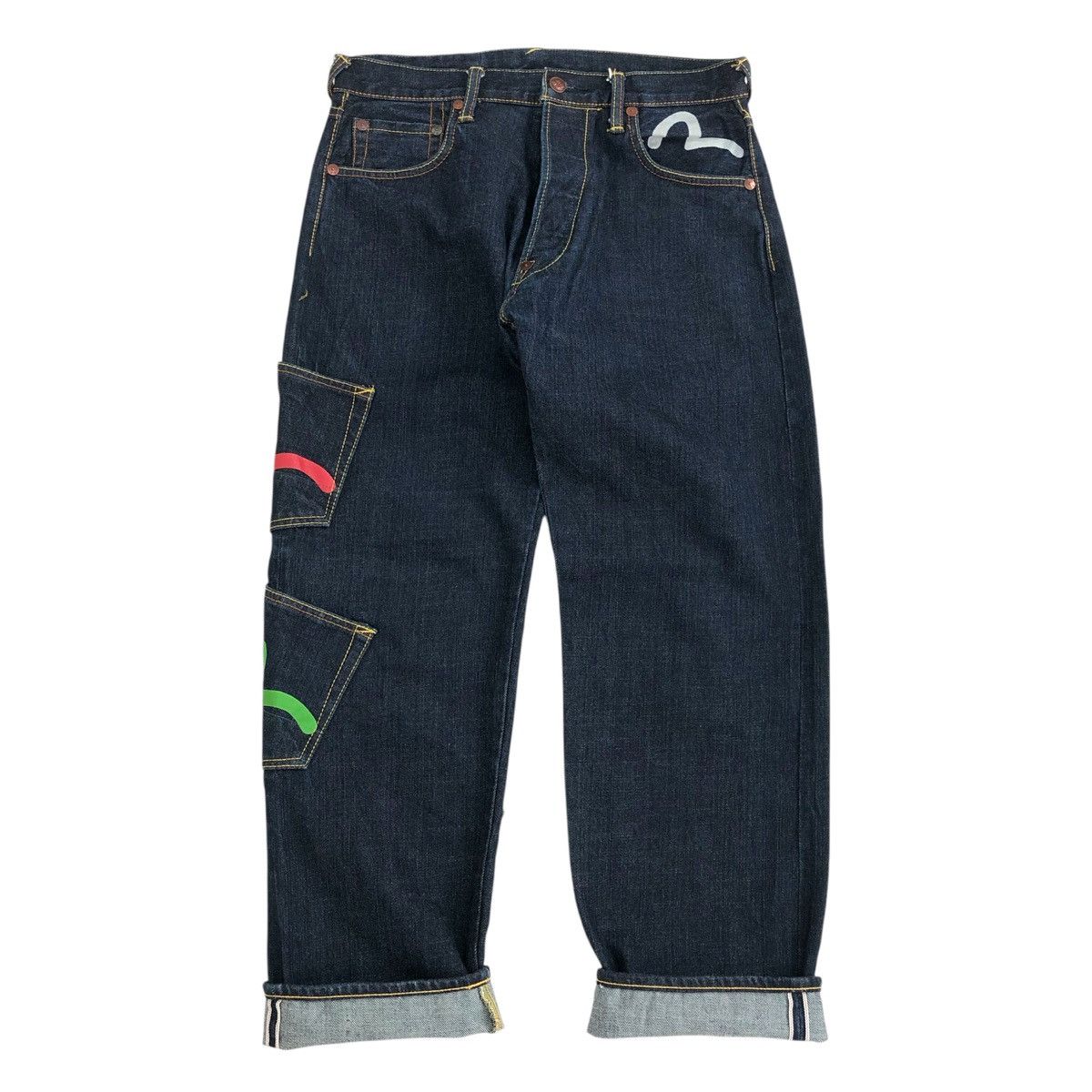 Evisu Rare🔥 Y2K Evisu Daicock Multi Pocket Selvedge Denim Jeans Size US 30 / EU 46 - 18 Thumbnail